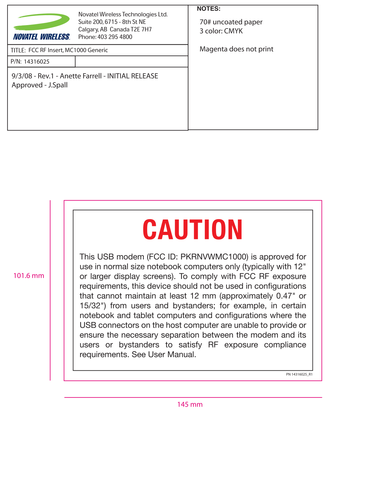 Inseego NVWMC1000 Users Manual