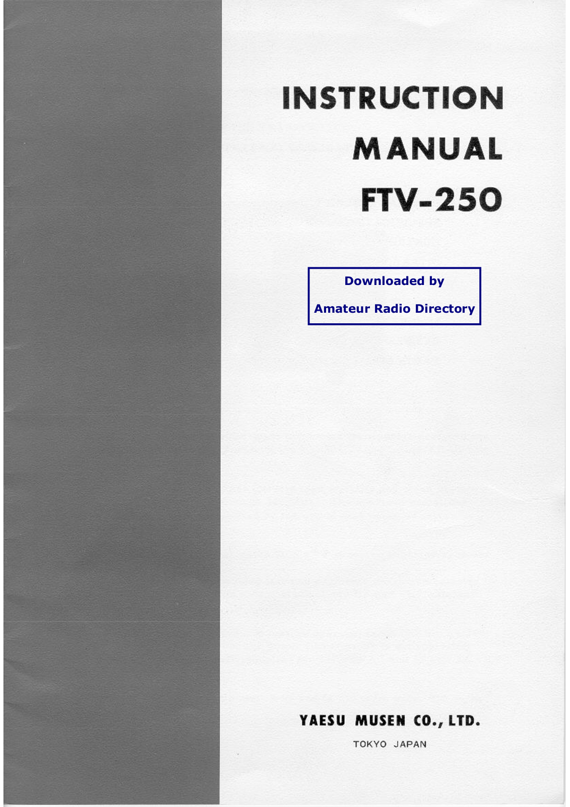 Yaesu ftv250 schematic