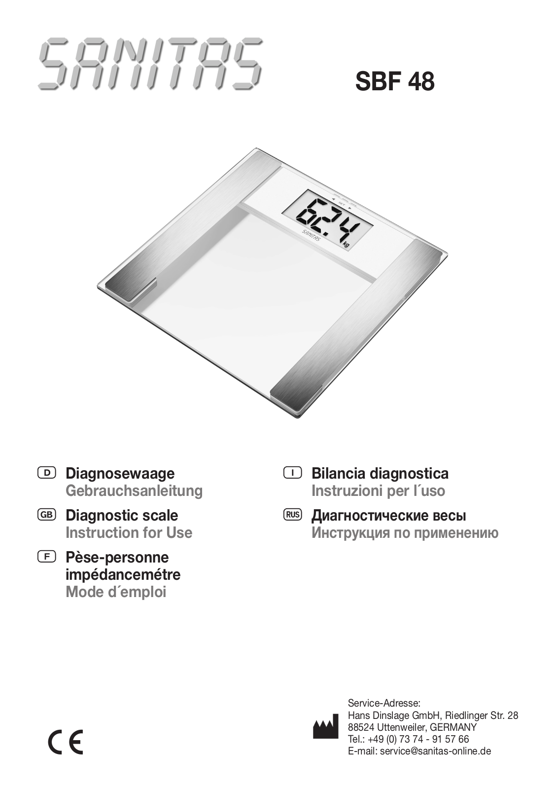 Sanitas SBF 48 User Manual