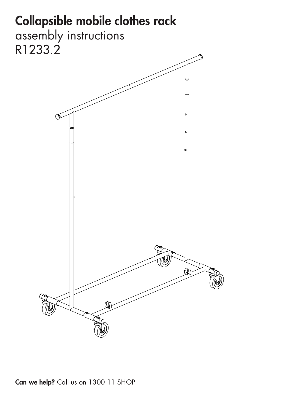 shopforshops Collapsible mobile clothes rack assembly instructions