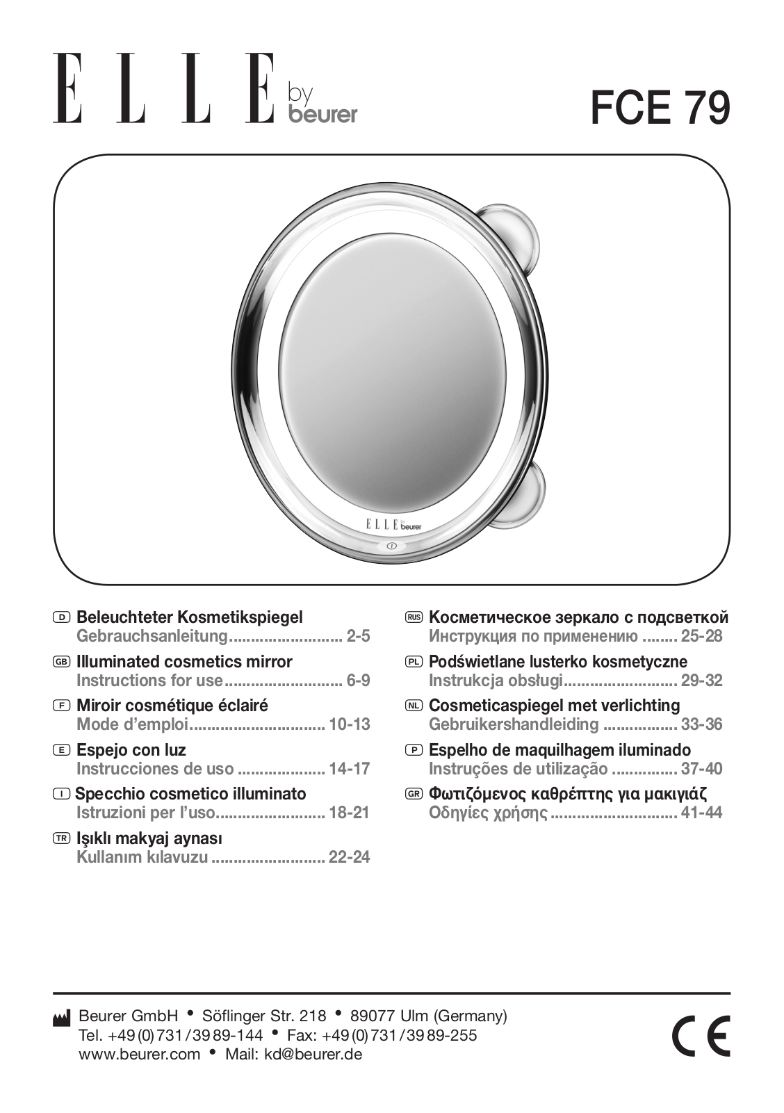 Beurer FCE 79 User Manual