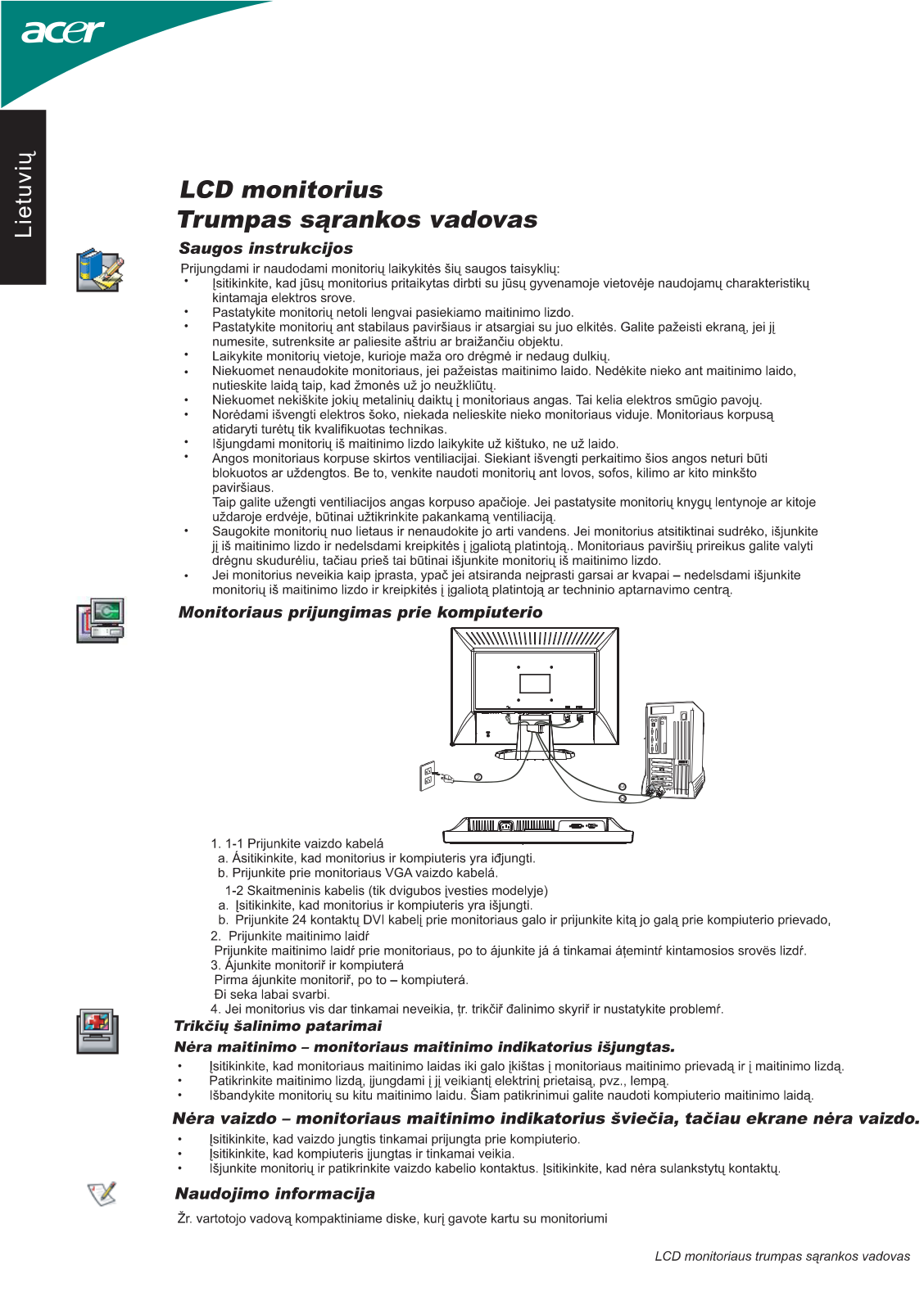 Acer AL2202W, AL2002W User Manual