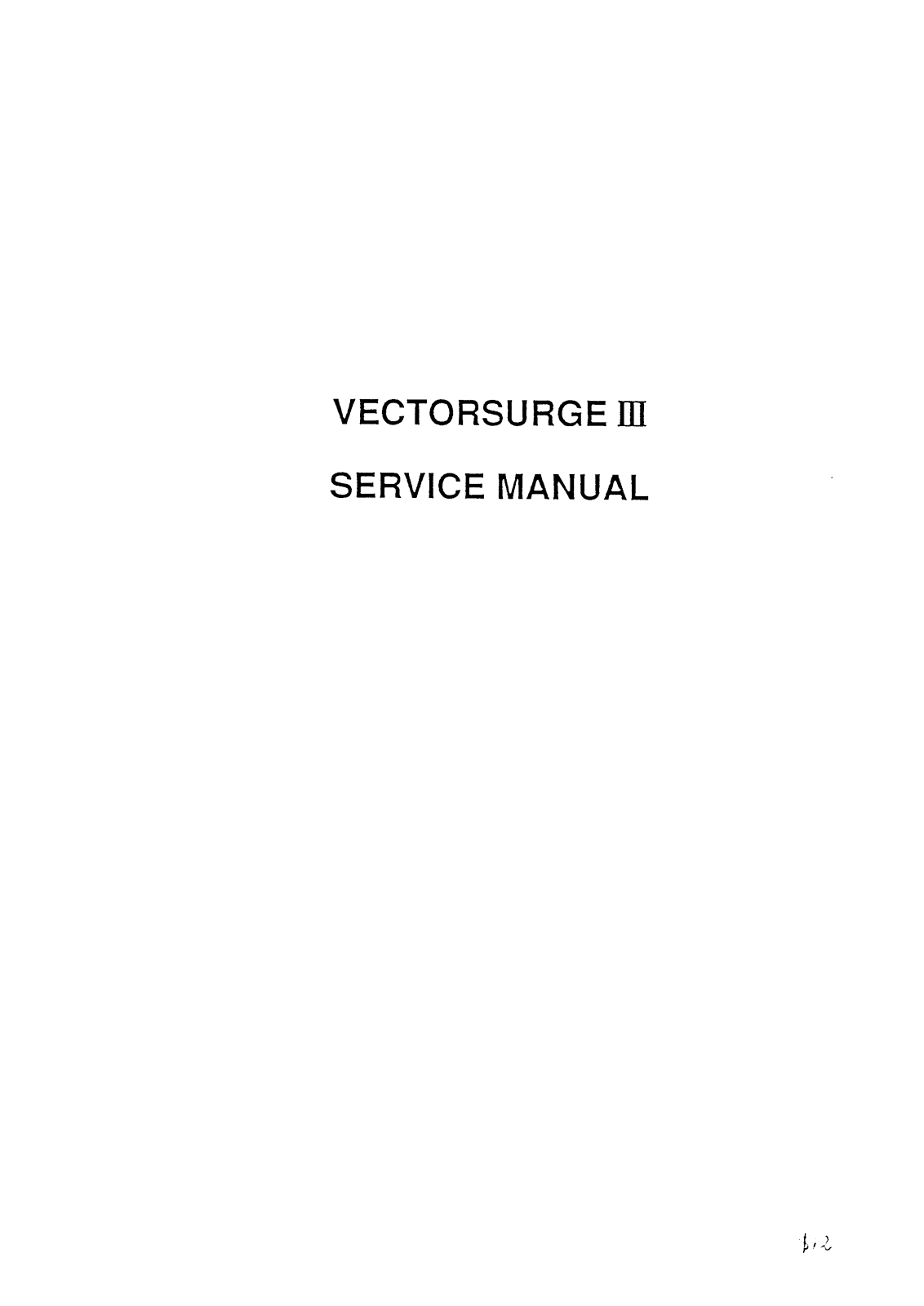 Metron VectorSurge 3 Service manual