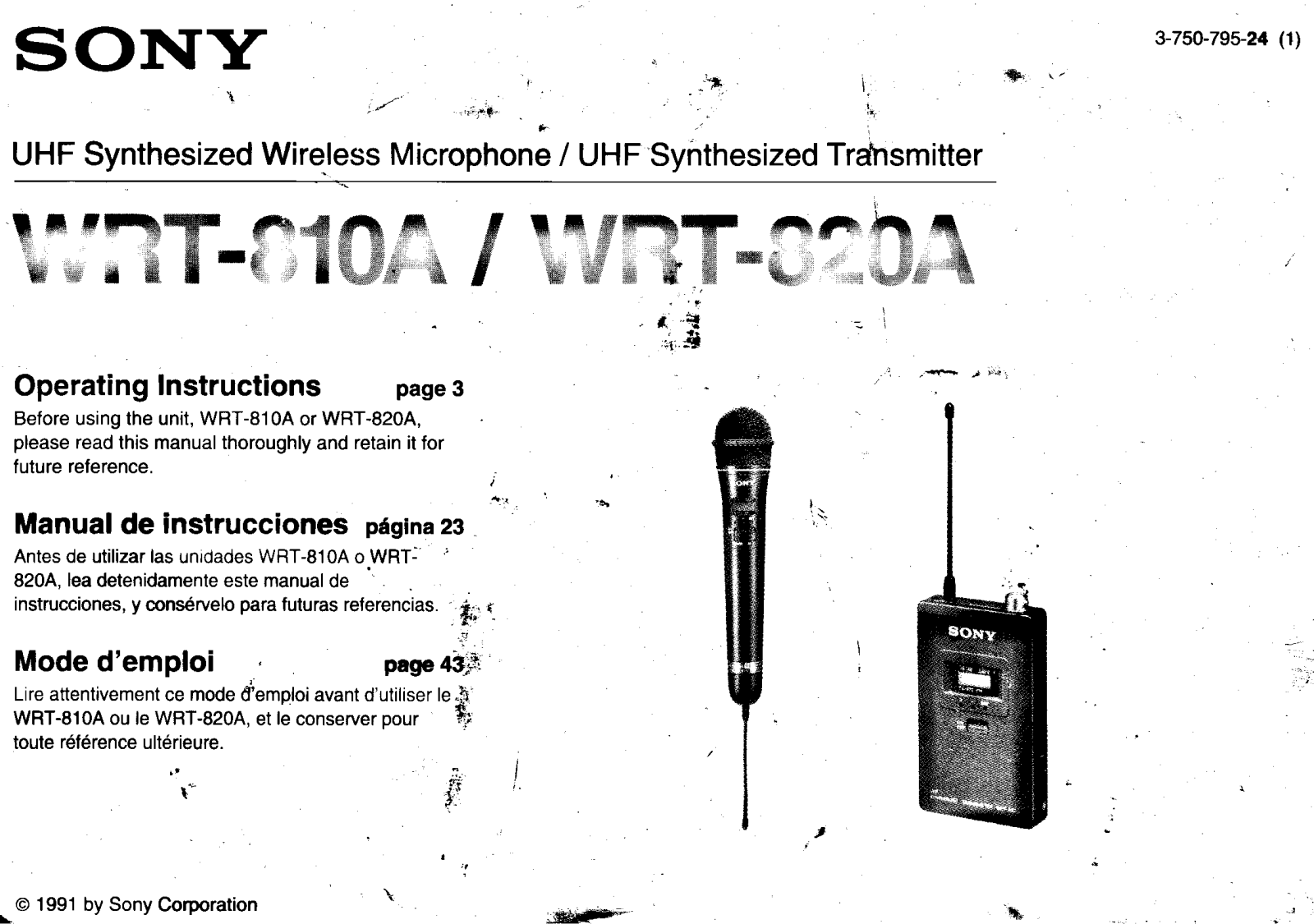 SONY WRT-810A, WRT-820A User Manual