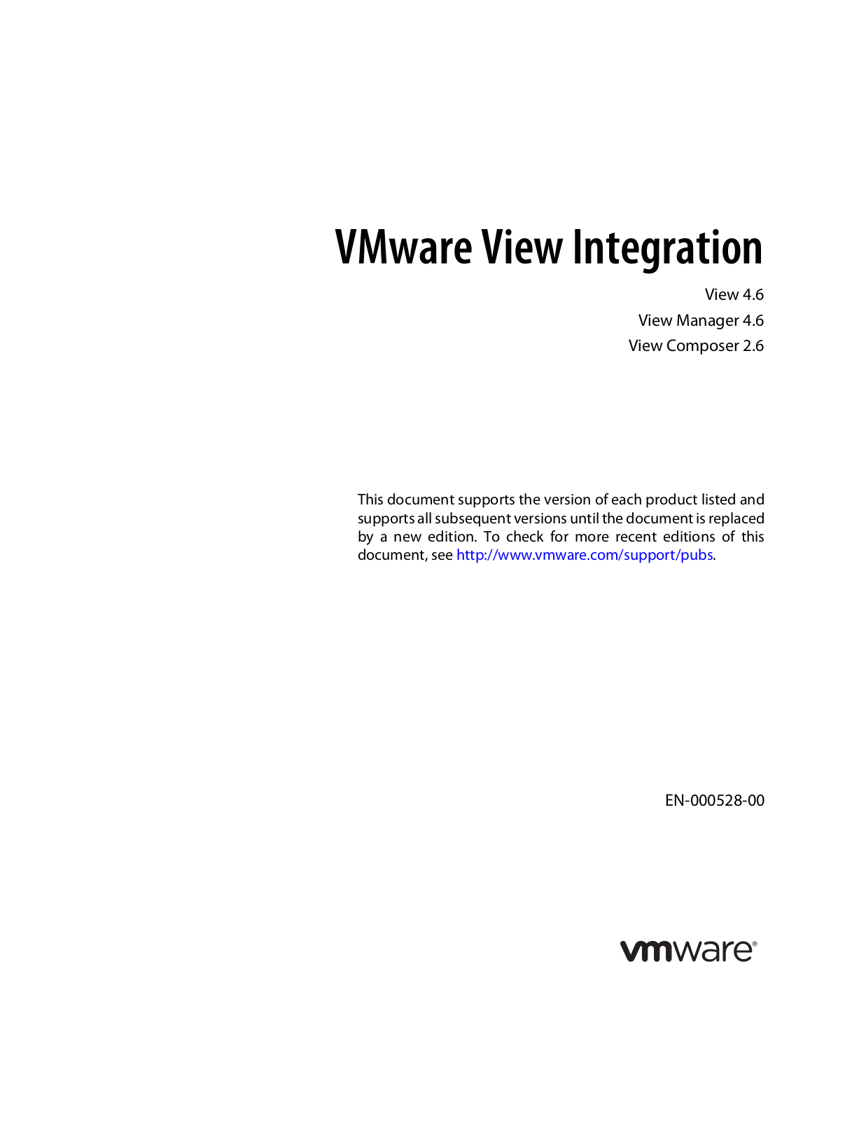 VMware View - 4.6 User Manual