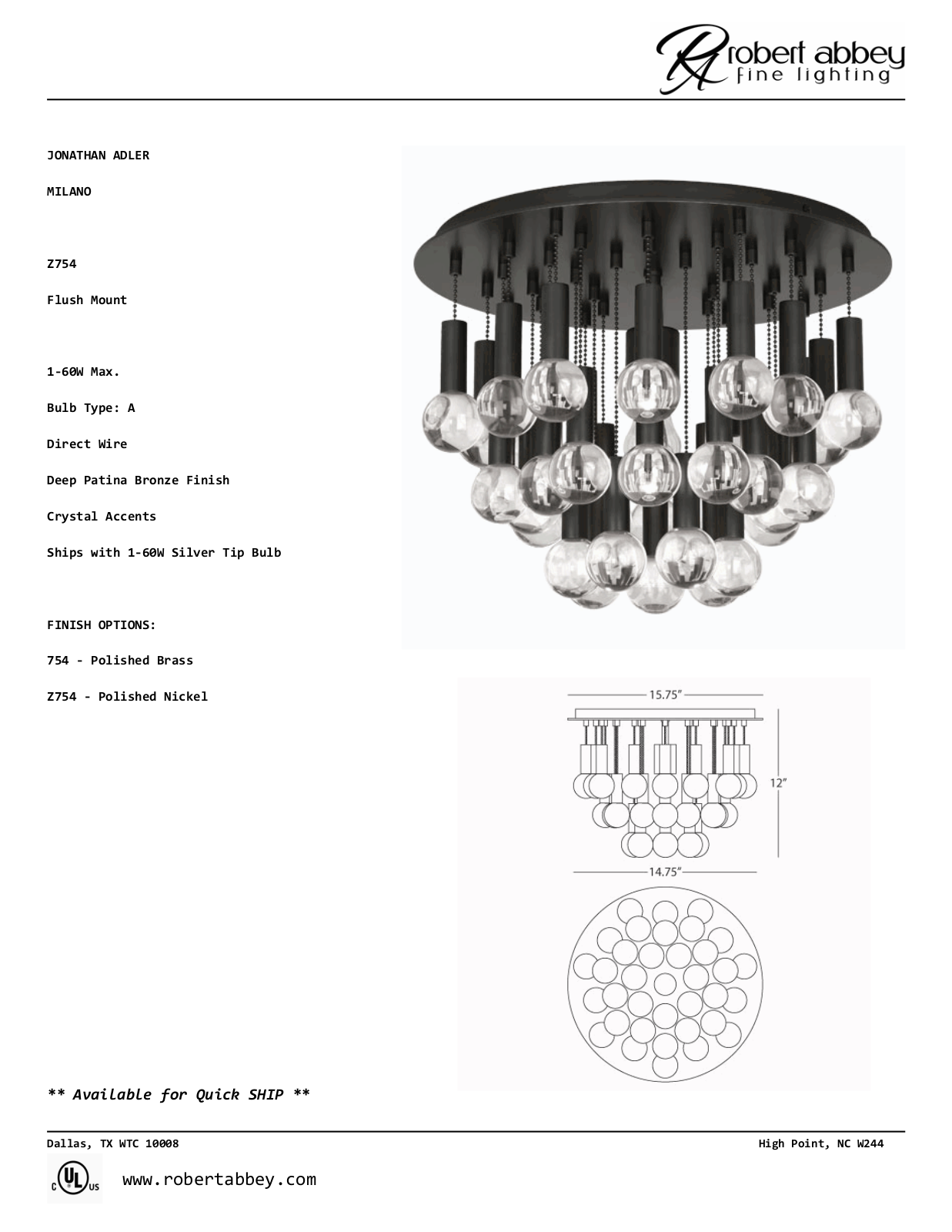 Jonathan Adler RAB3752 Specifications - ManualMachine.com
