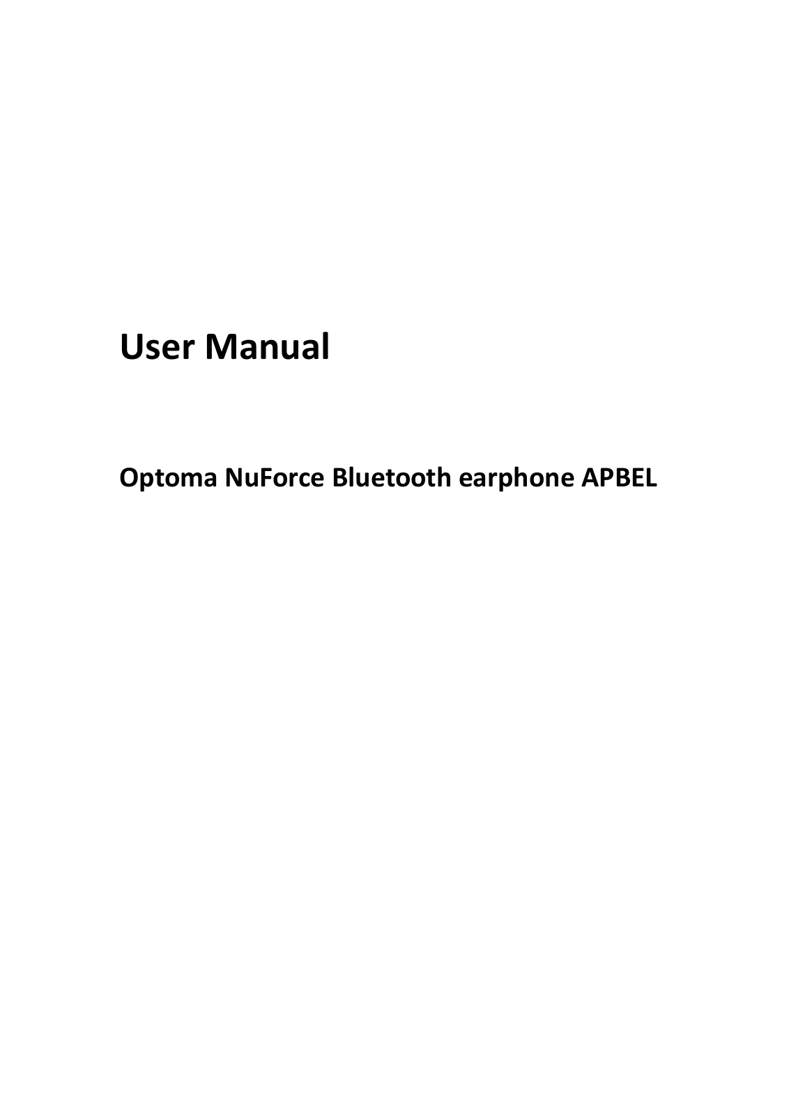 Optoma APBEL Users Manual