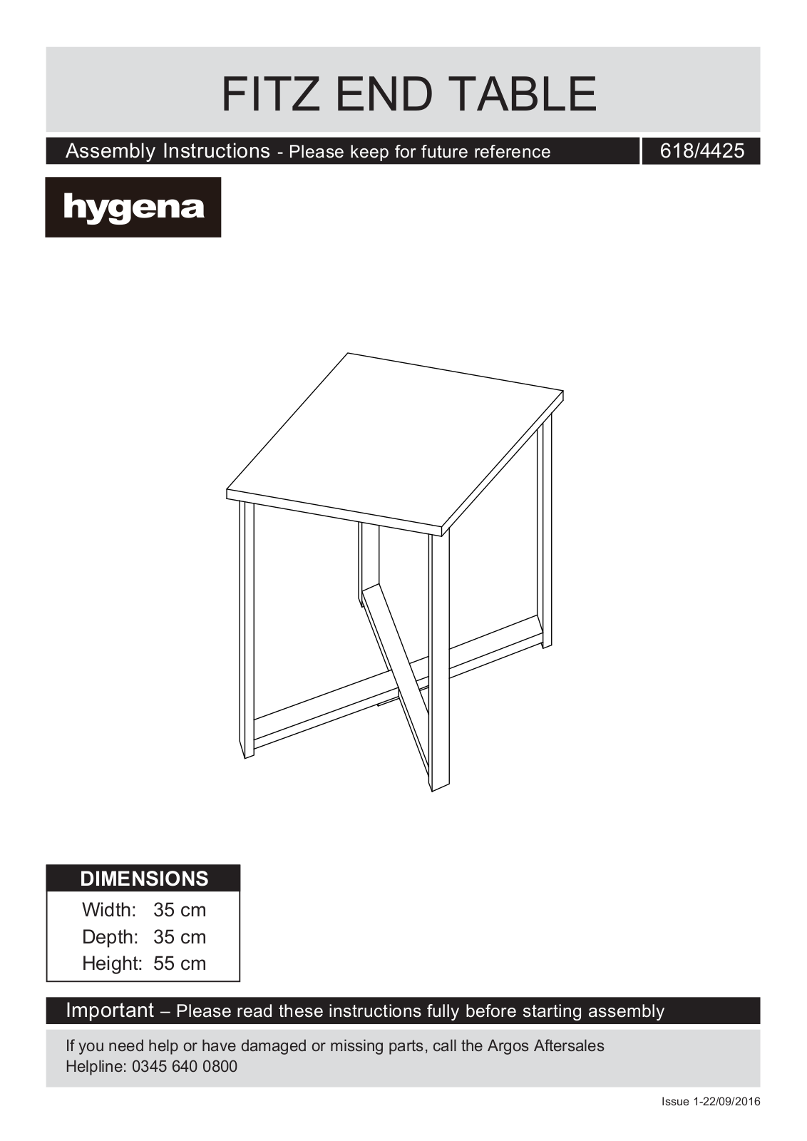 Hygena 618-4425 Instruction manual