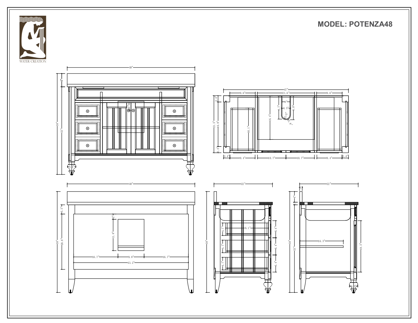 Water Creation POTENZA48EGB, POTENZA48EGF, POTENZA48EGBF, POTENZA48EG User Manual