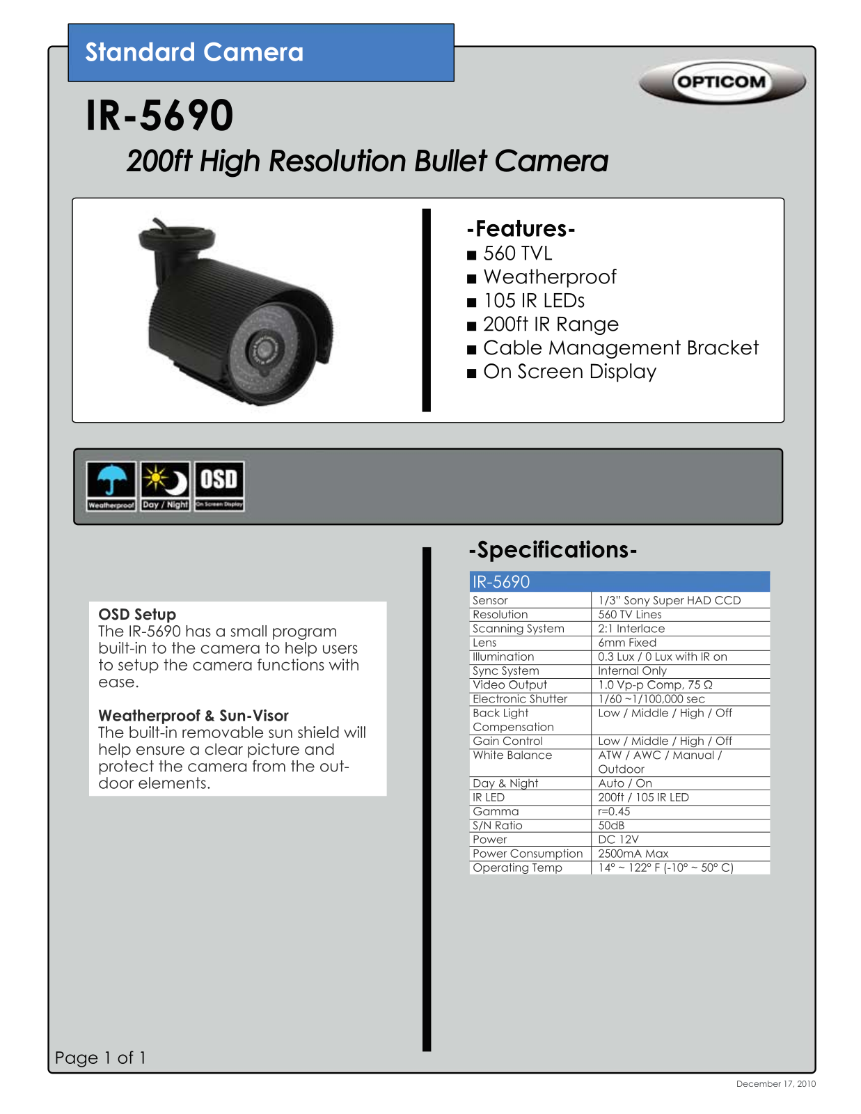 Opticom IR-5690 DATASHEET - ManualMachine.com