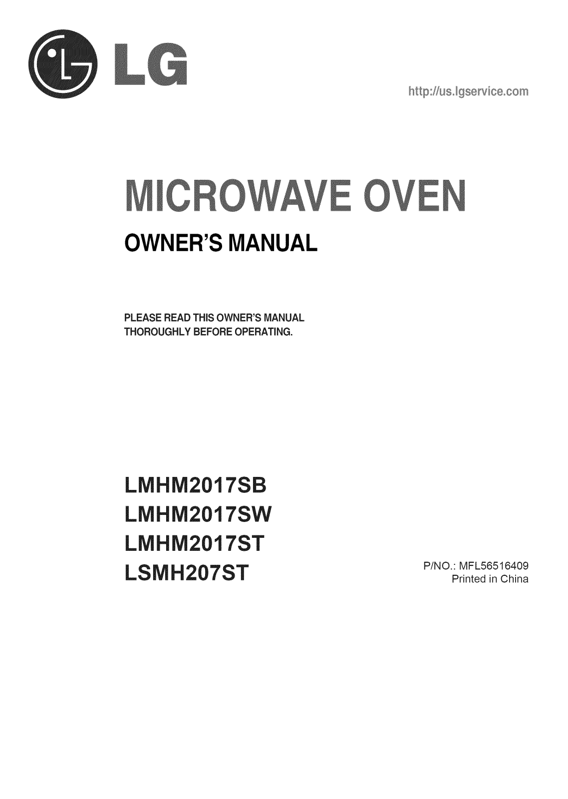 LG LMHM2017ST/00 Owner’s Manual