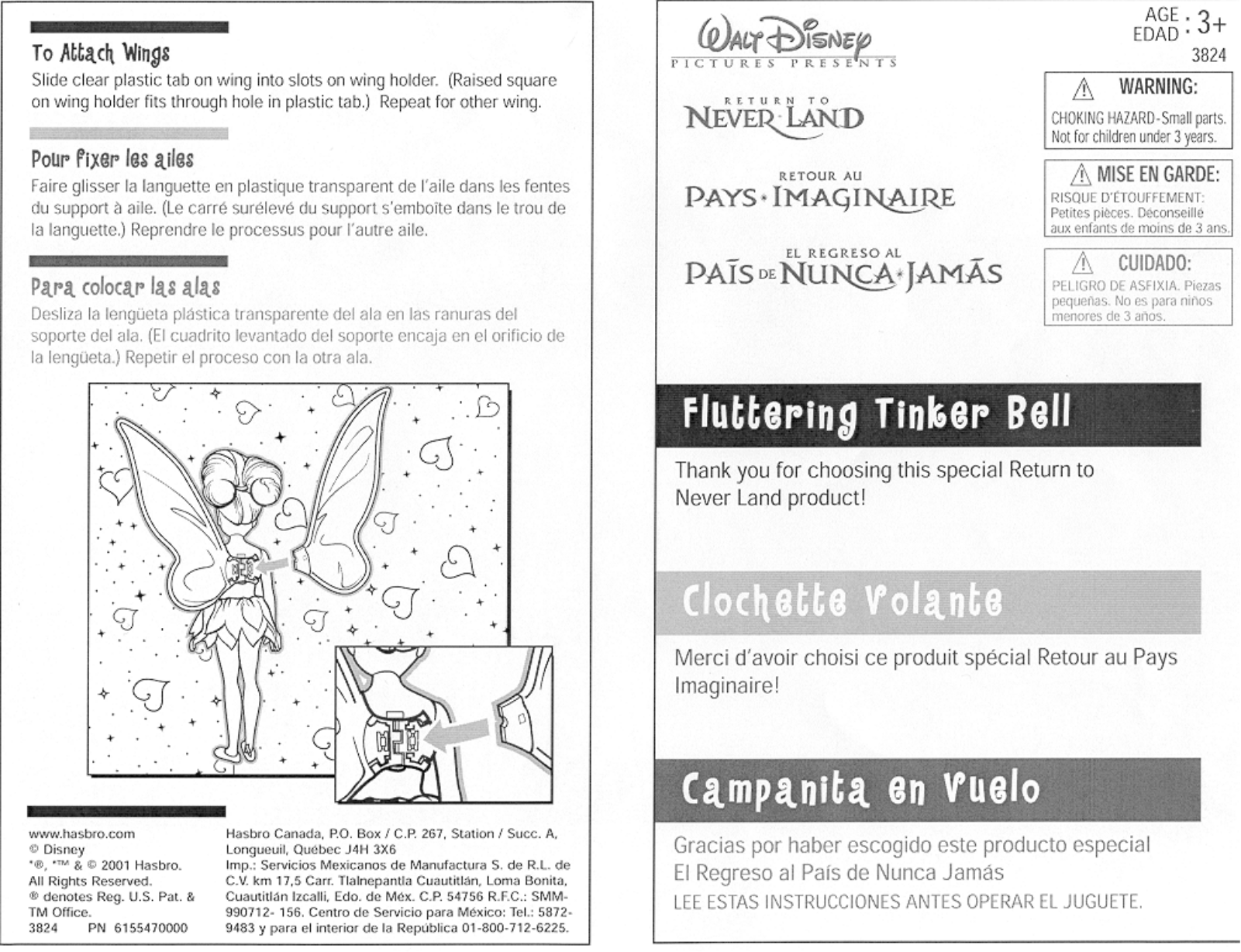 HASBRO FLUTTERING TINKER BELL User Manual