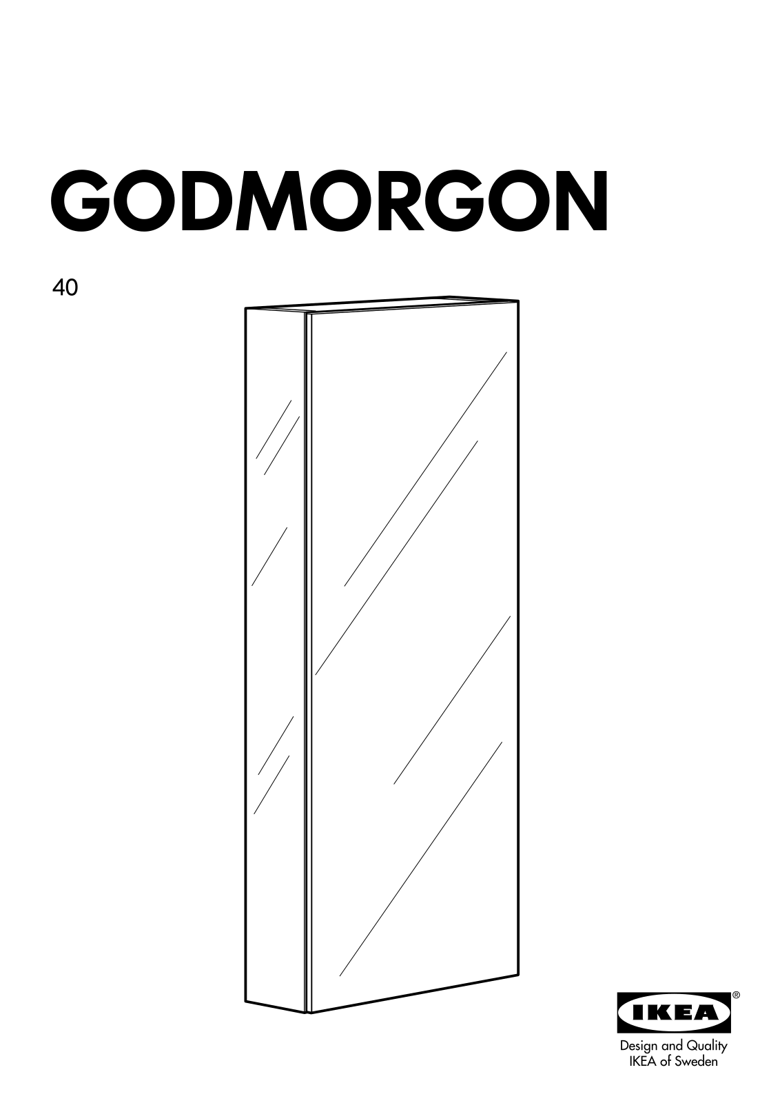 IKEA GODMORGEN MIRROR CABINET 15X37 Assembly Instruction