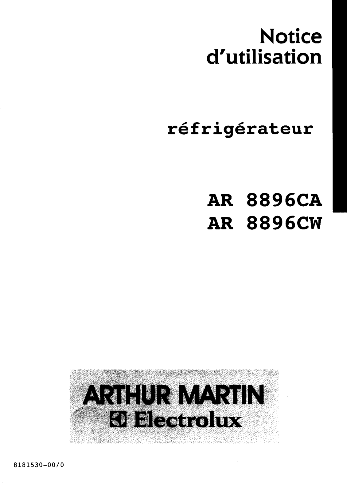 Arthur martin AR8896CW, AR8896CA User Manual