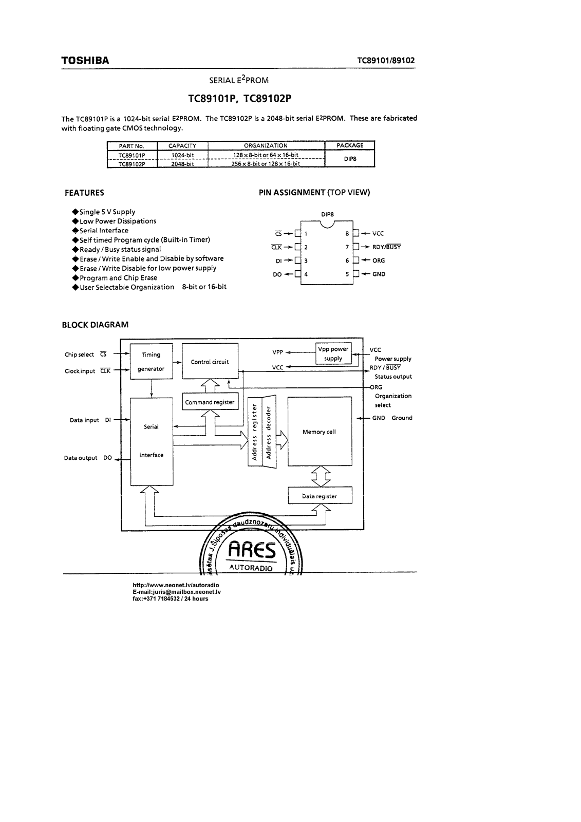 Datasheet TC89101P Specification - ManualMachine.com