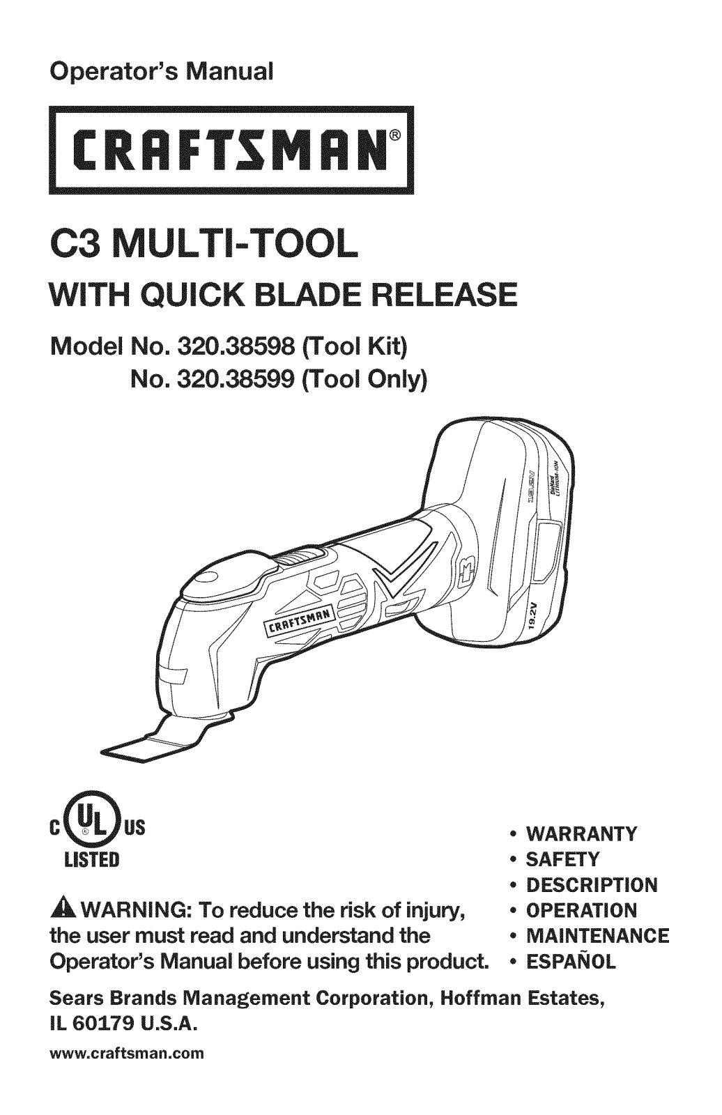 Craftsman 320.38599, 320.38598 User Manual - ManualMachine.com