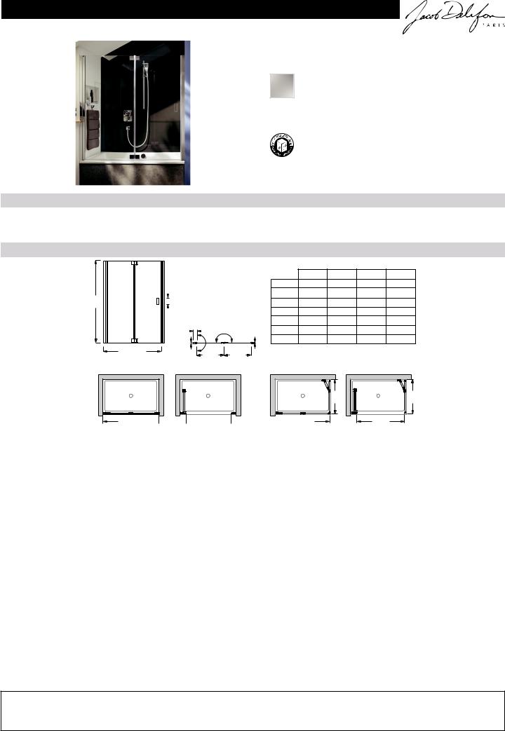 Jacob Delafon CAPSULE E6D126-GA Datasheet