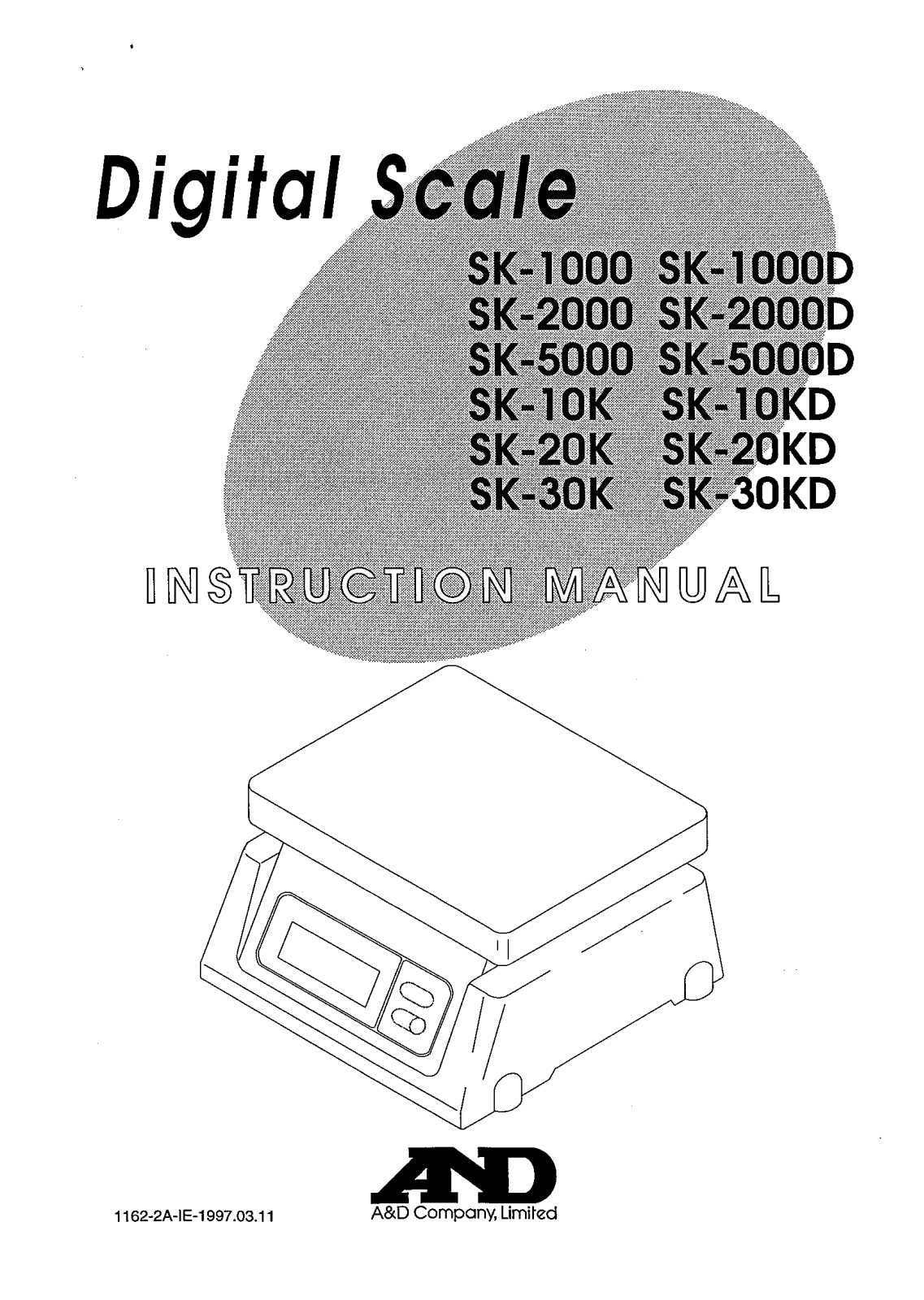 A&D Weighing SK-30K, SK-20K, SK-1000, SK-10K Instruction Manual