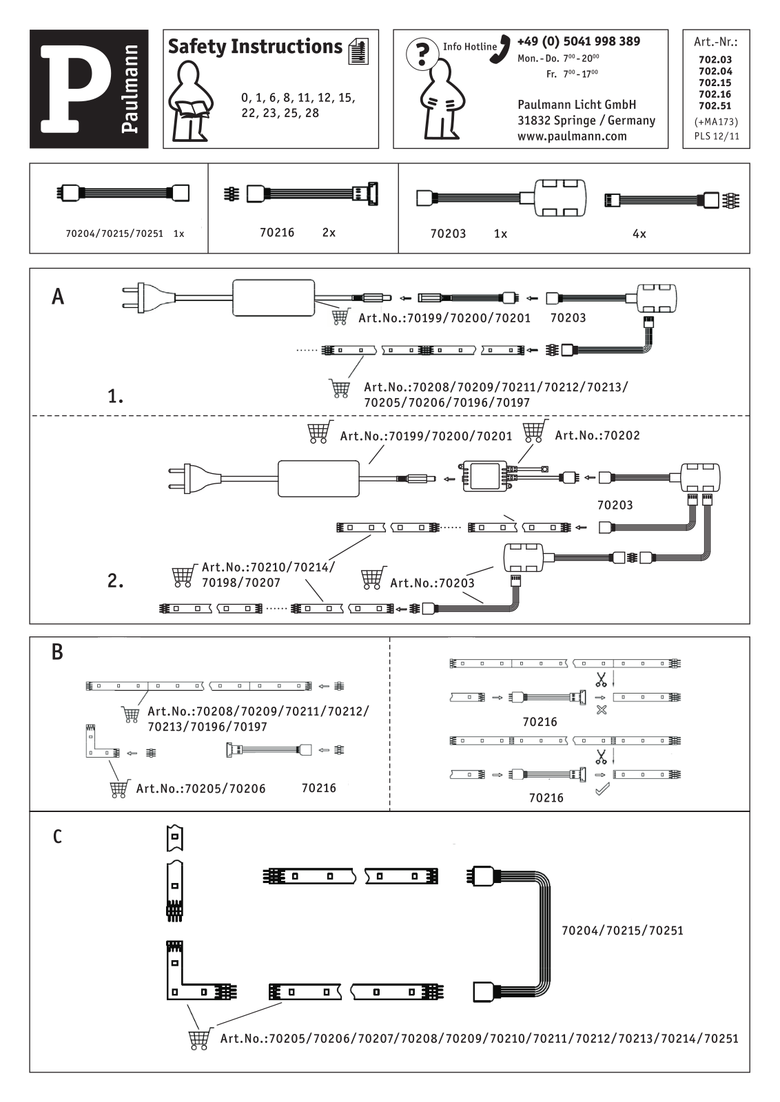 Paulmann 70216 Safety instructions - ManualMachine.com