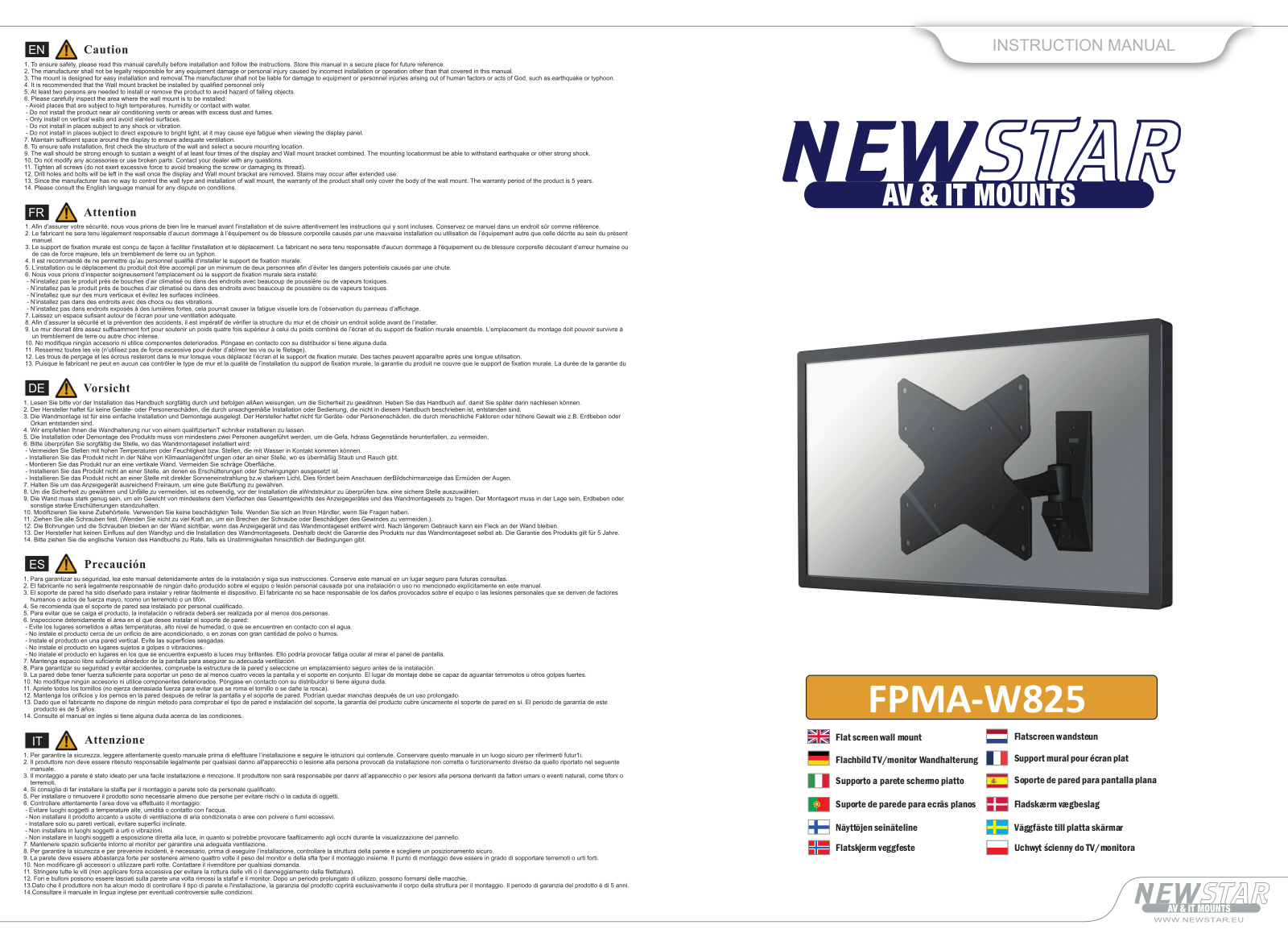 Newstar FPMA-W825 User Manual