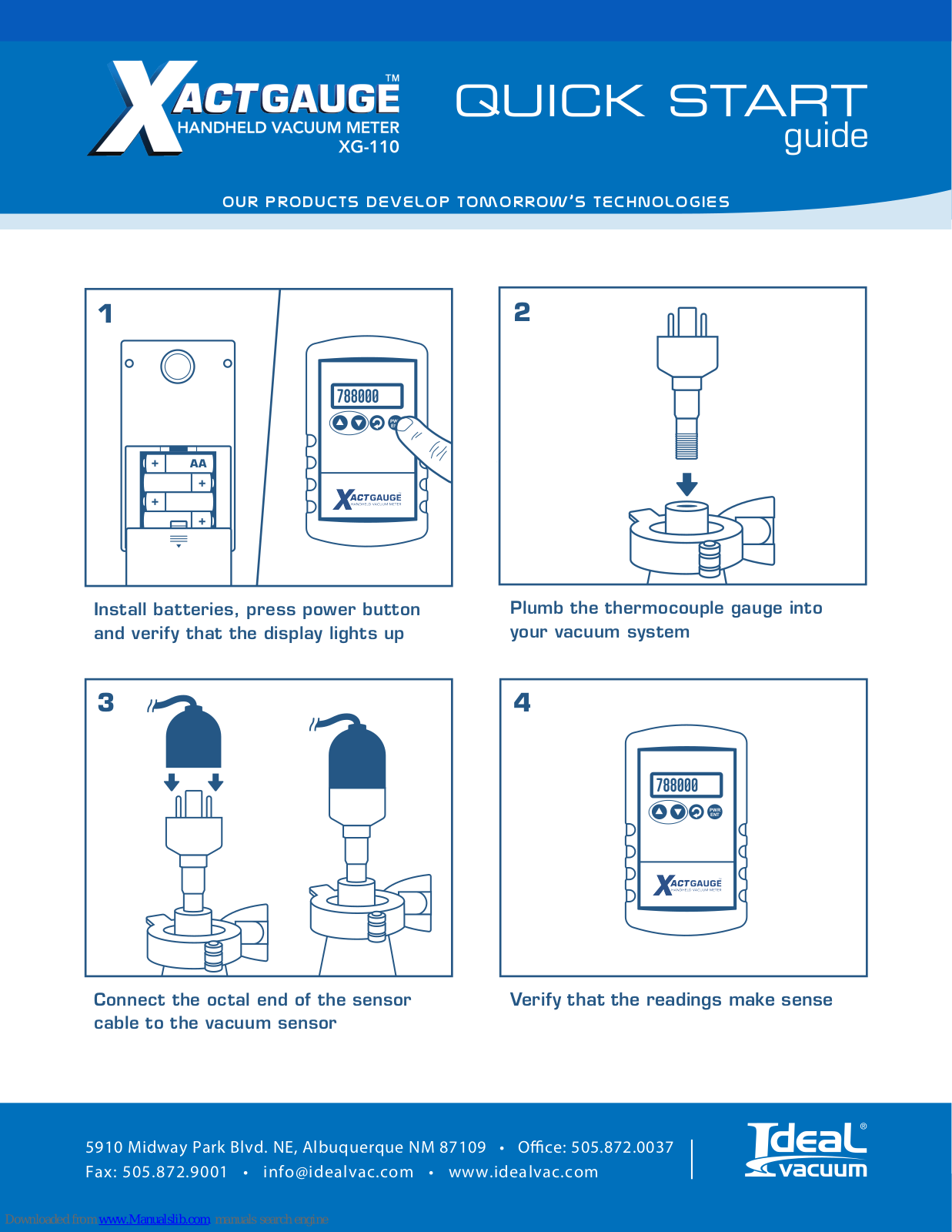 Xact Gauge XG-110 Quick Start Manual