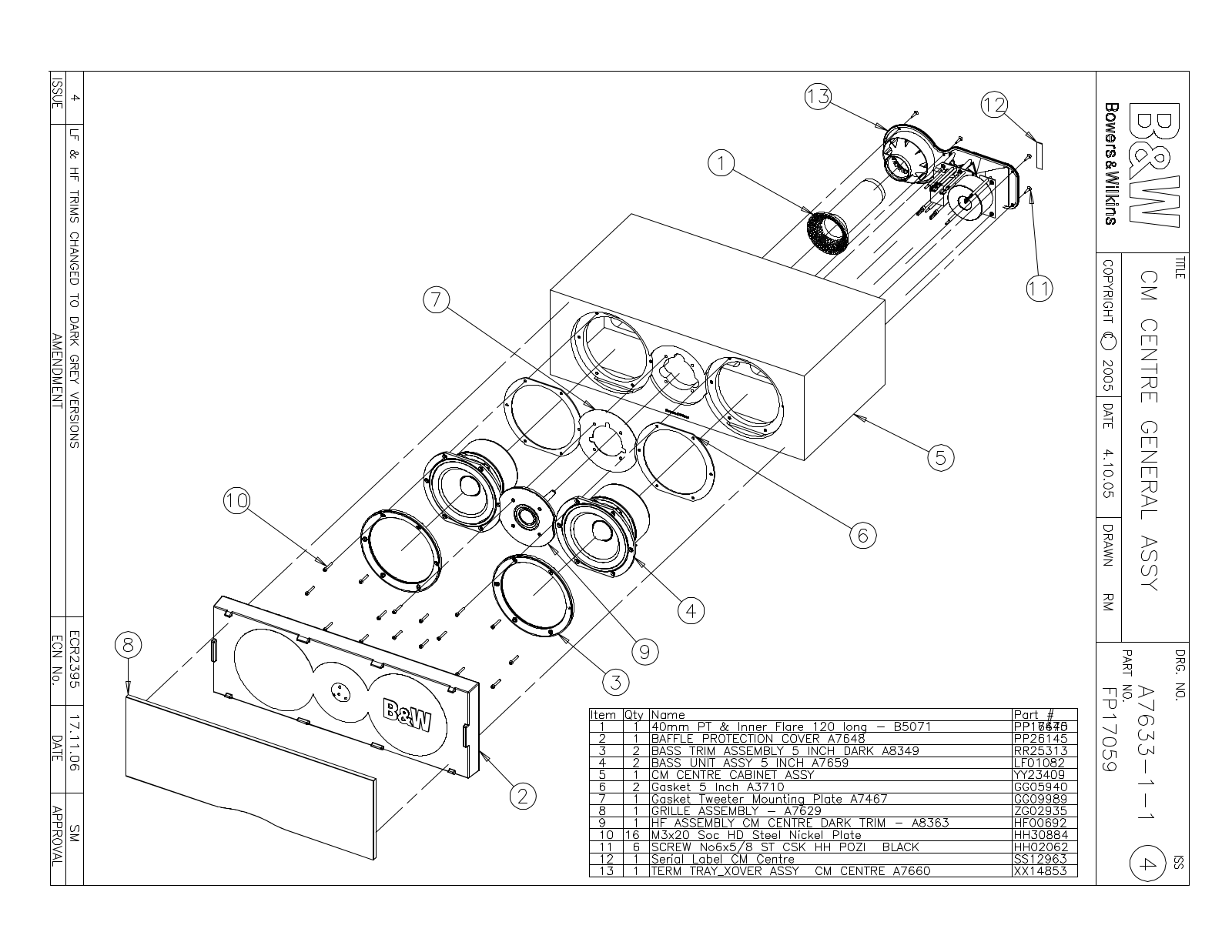 Bowers and Wilkins CM Centre Service manual