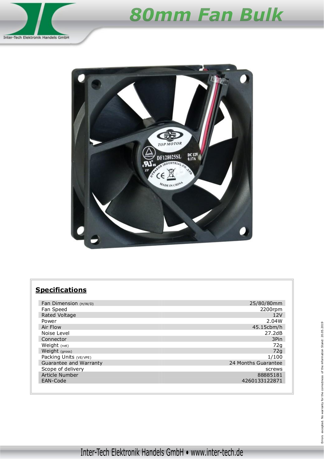 Inter-Tech 80mm fun bulk User Manual