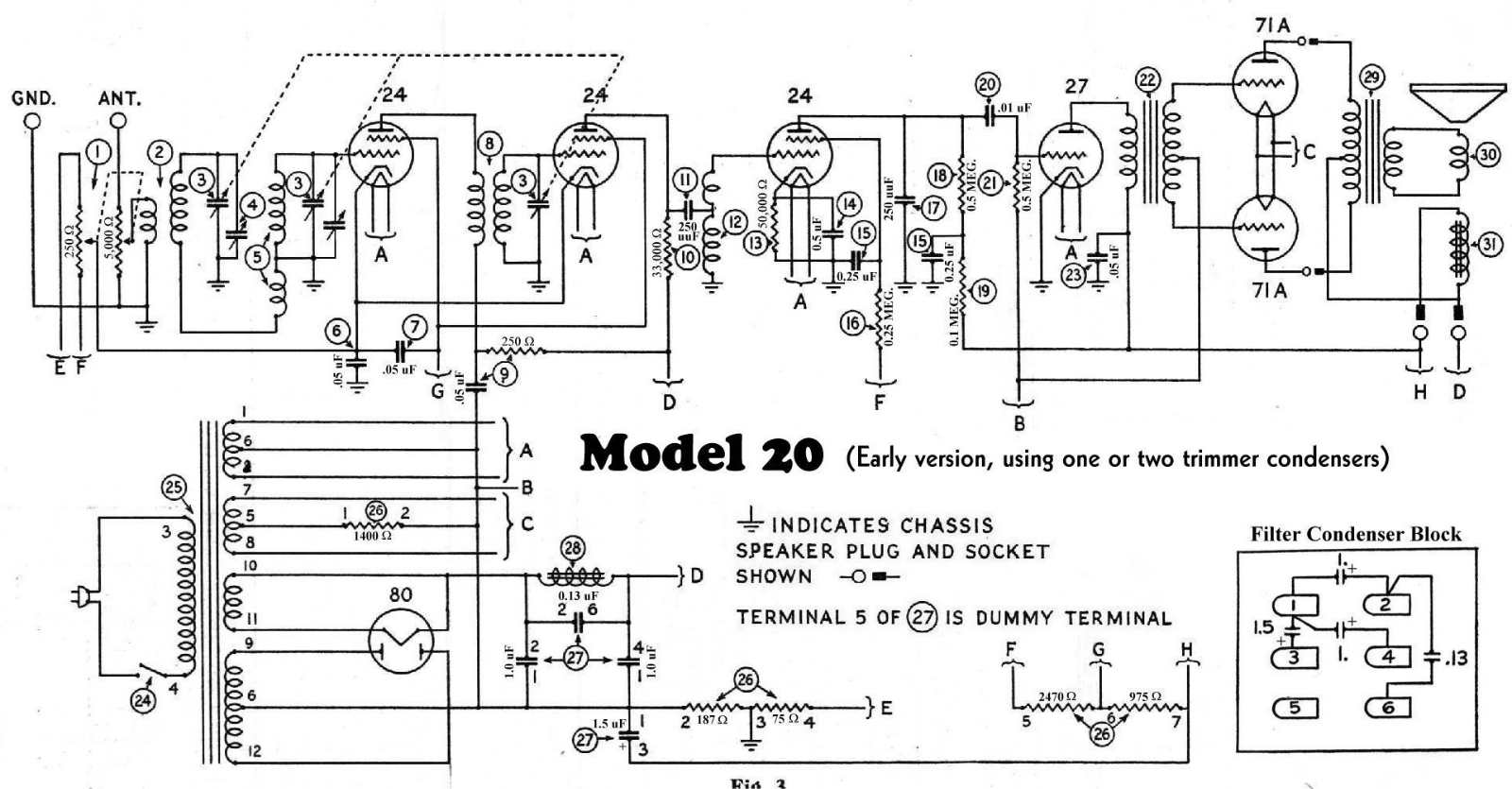 Philco 20a schematic