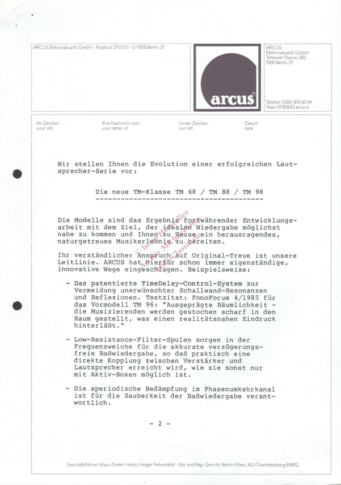 Arcus TM-98 Prospekt - ManualMachine.com