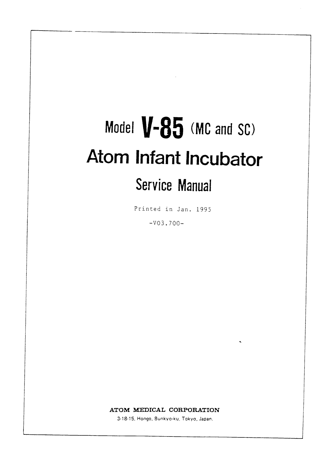 Atom V-85 Service manual