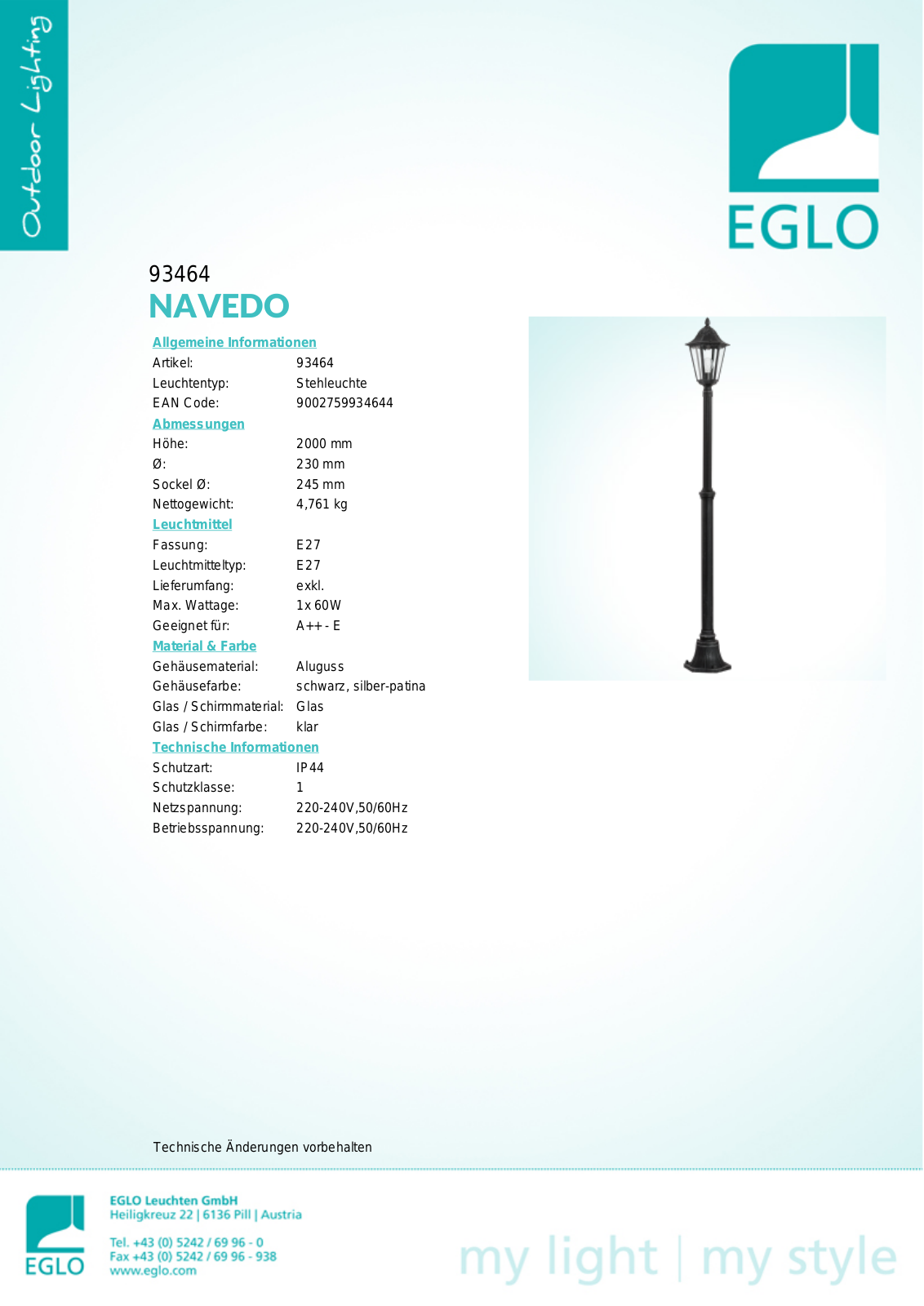 Eglo 93464 Service Manual