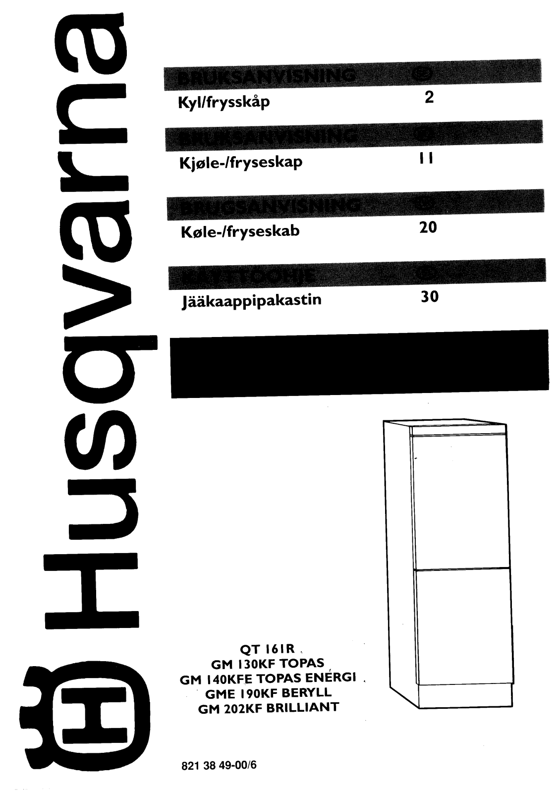 Husqvarna GM202KF, GM130KF, QT161R, GM140KFE, GME190KF User Manual