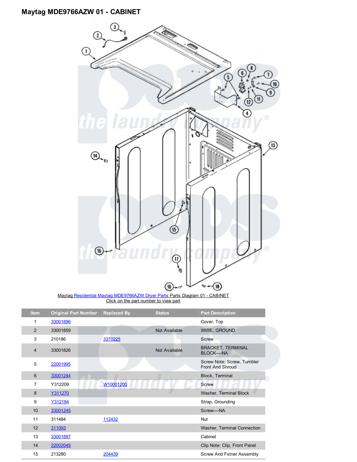 Maytag MDE9766AZW Parts Diagram