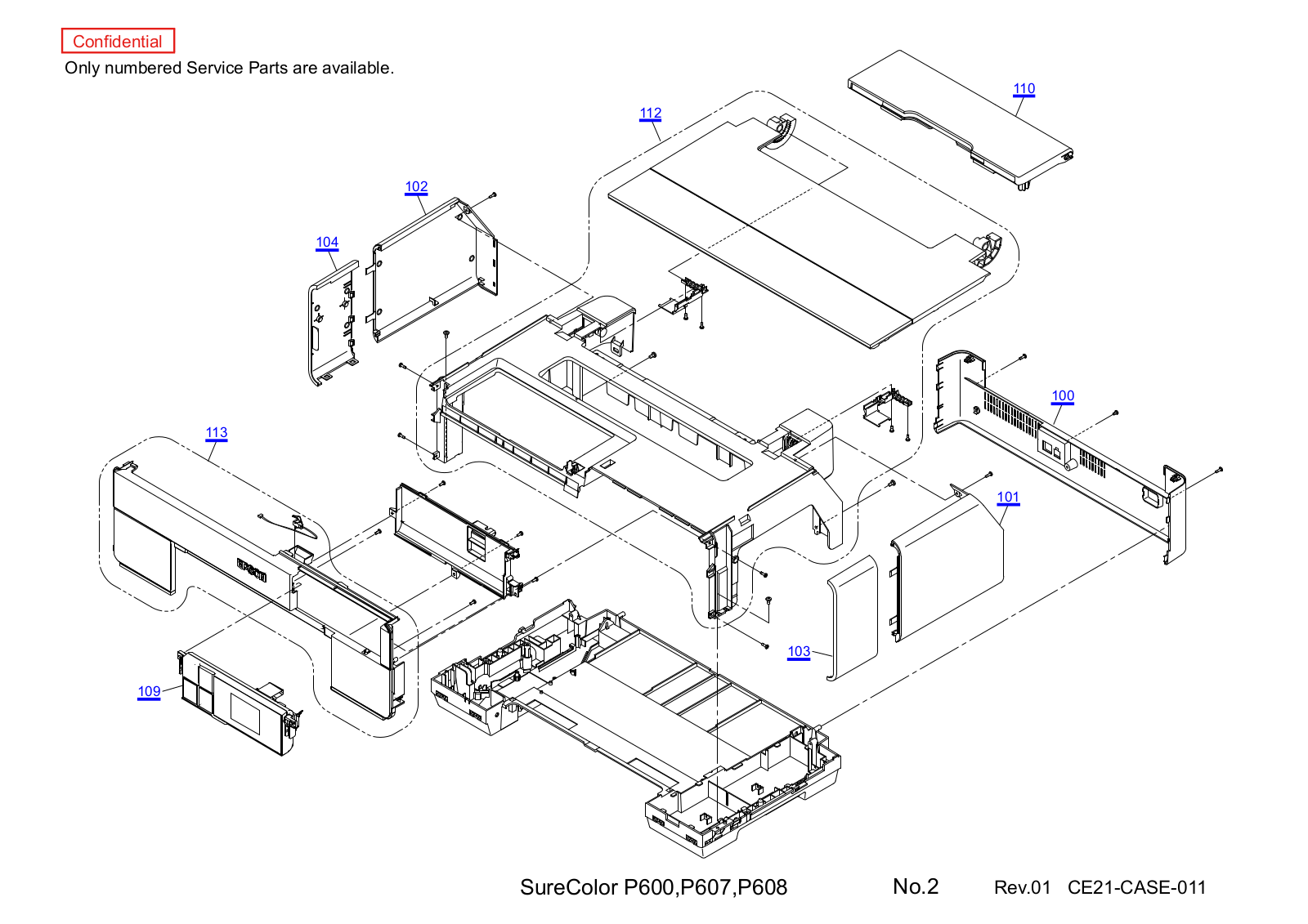 Epson SC-P600, CE21 Exploded Diagrams CASE 011