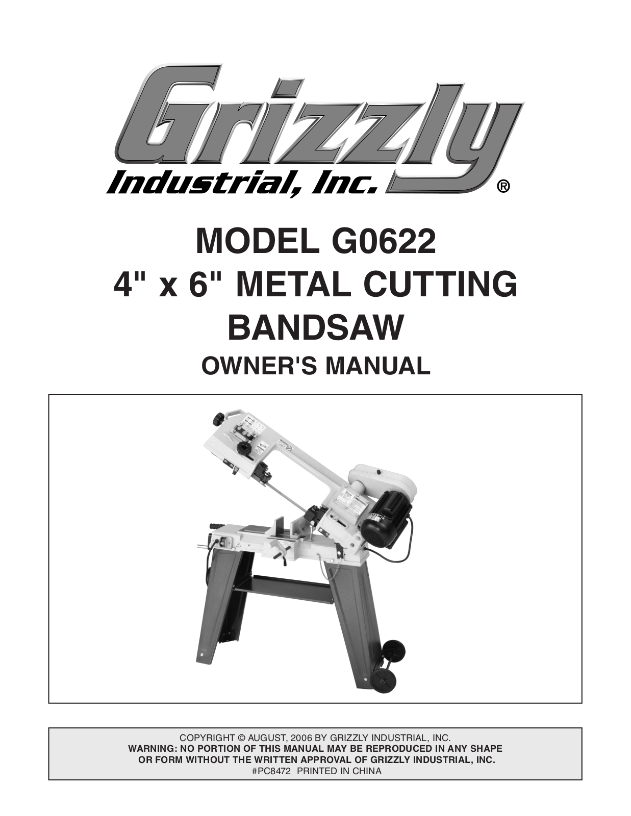 Grizzly G0622 User Manual