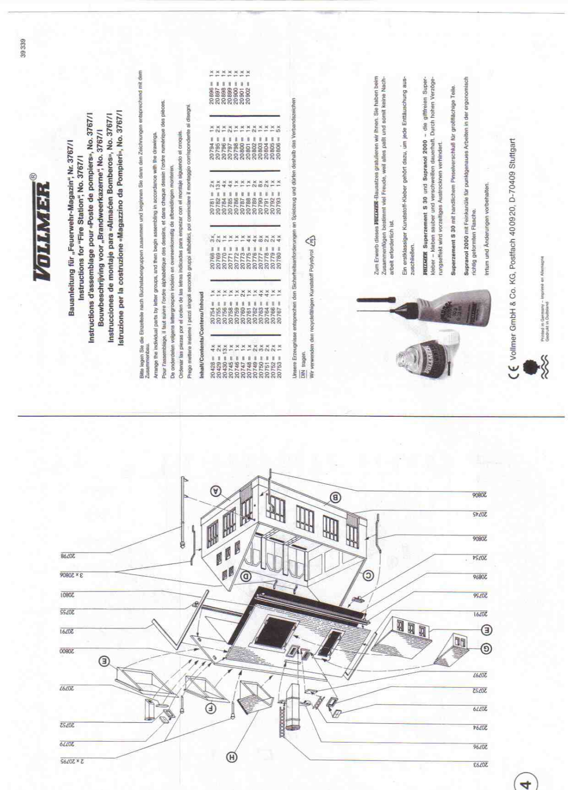 Vollmer 3767 Instructions