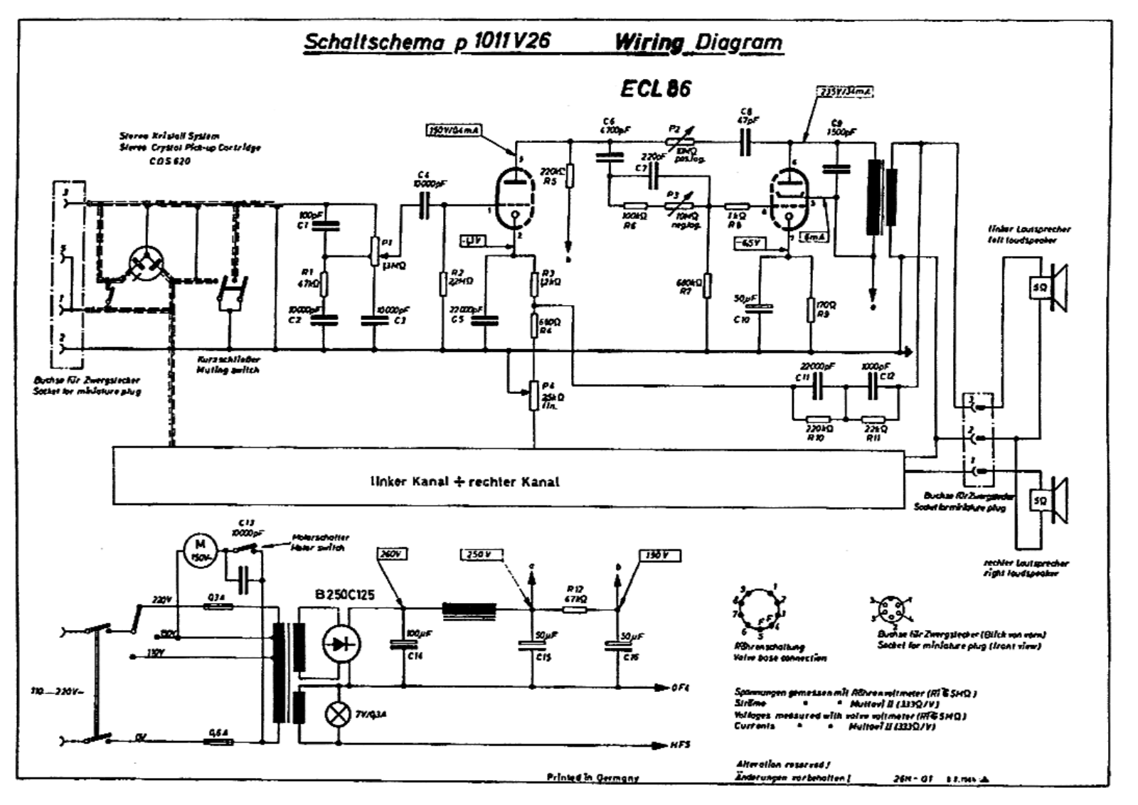 Dual 1011-V26 Schematic