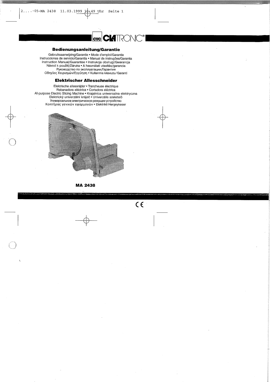 Clatronic MA 2438 User Manual