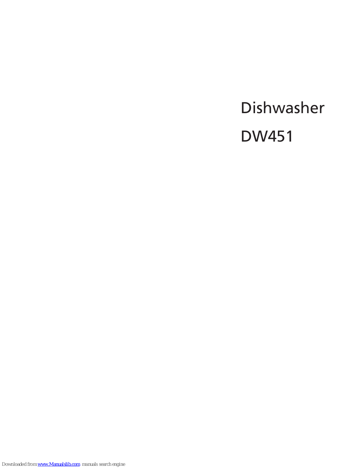 Beko DW451 User Manual