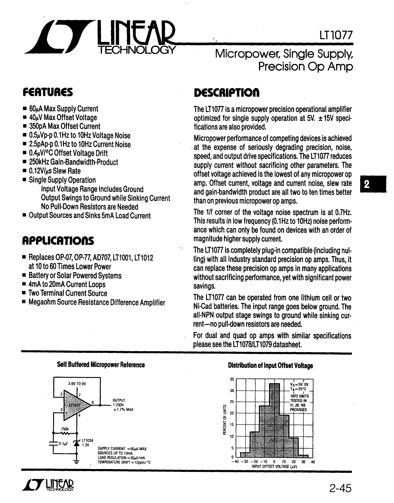 Linear Technology LT1077S8, LT1077MJ8, LT1077CN8, LT1077CJ8, LT1077CH Datasheet