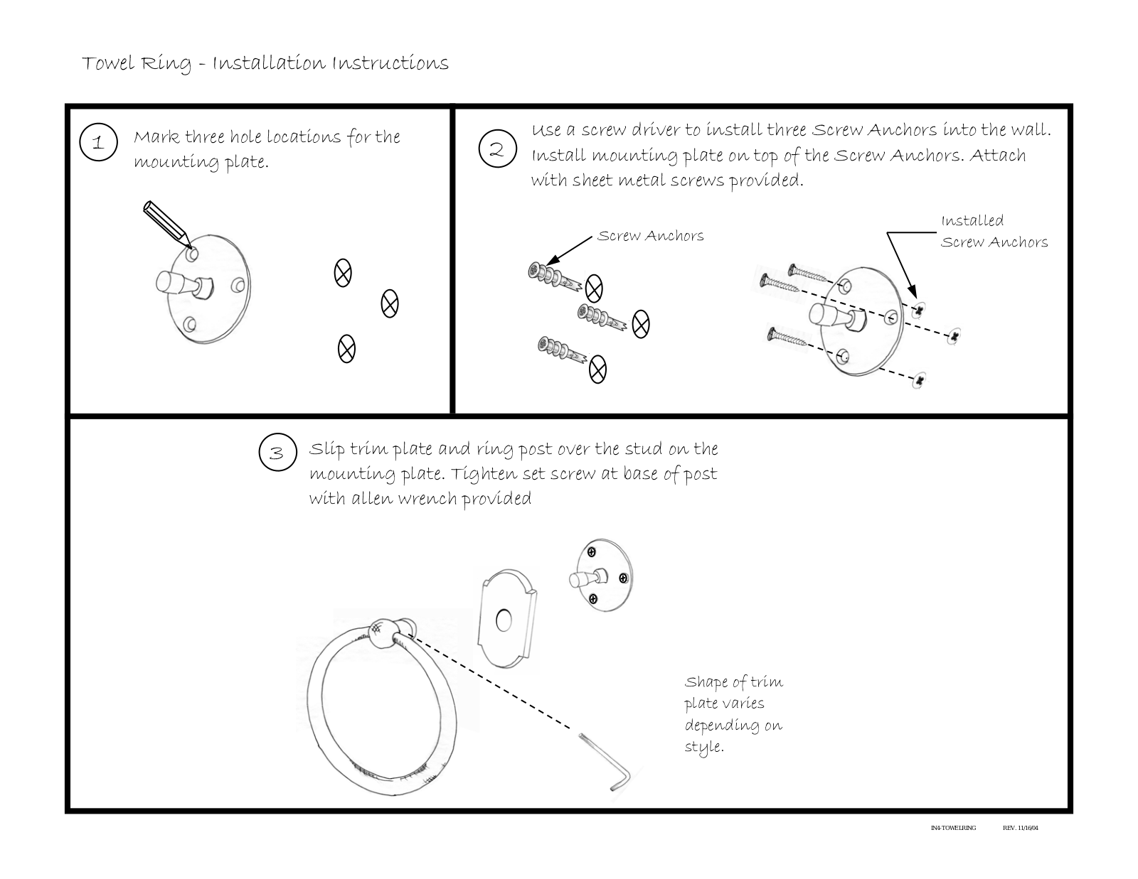 Emtek Towel Ring User Manual