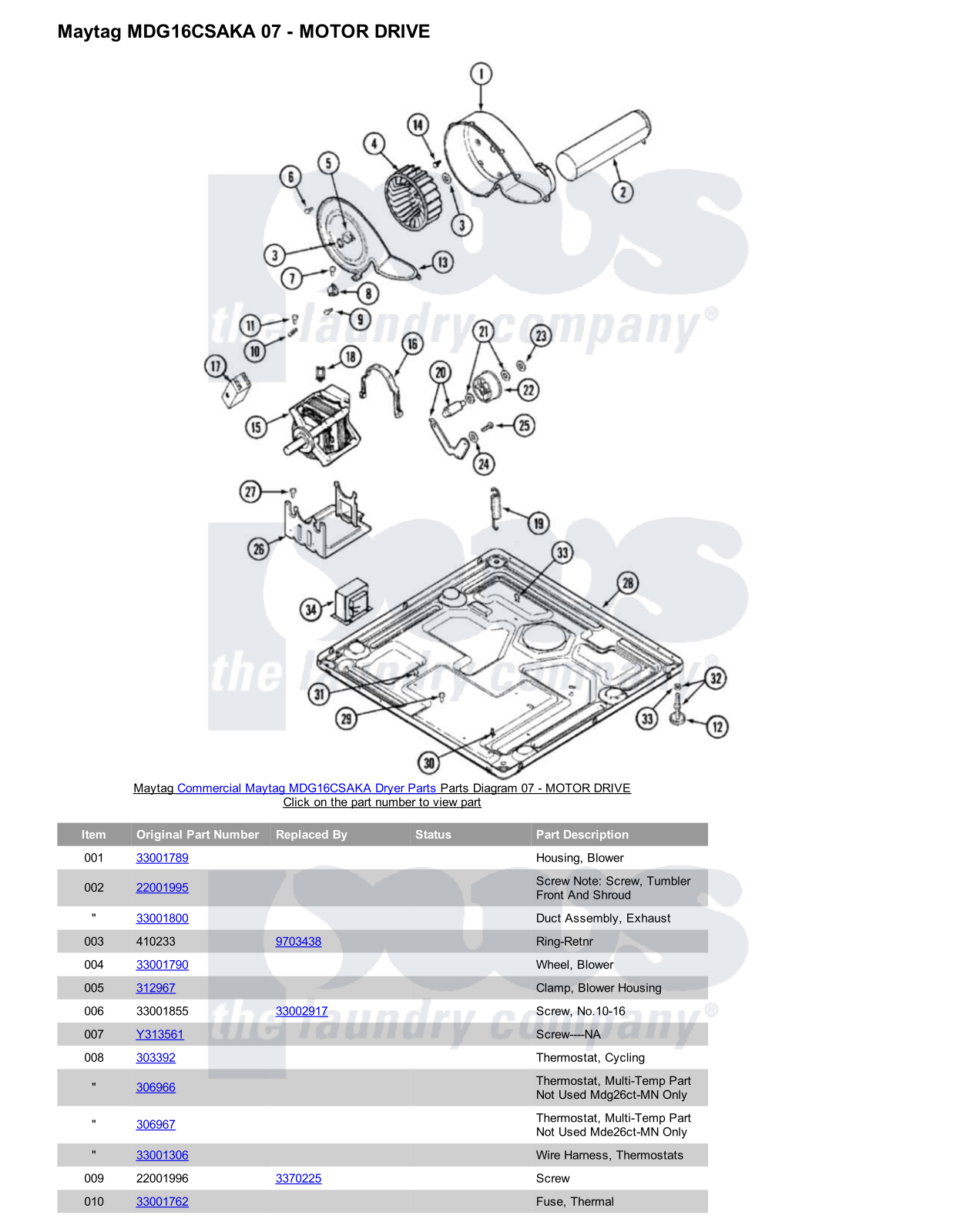 Maytag MDG16CSAKA Parts Diagram