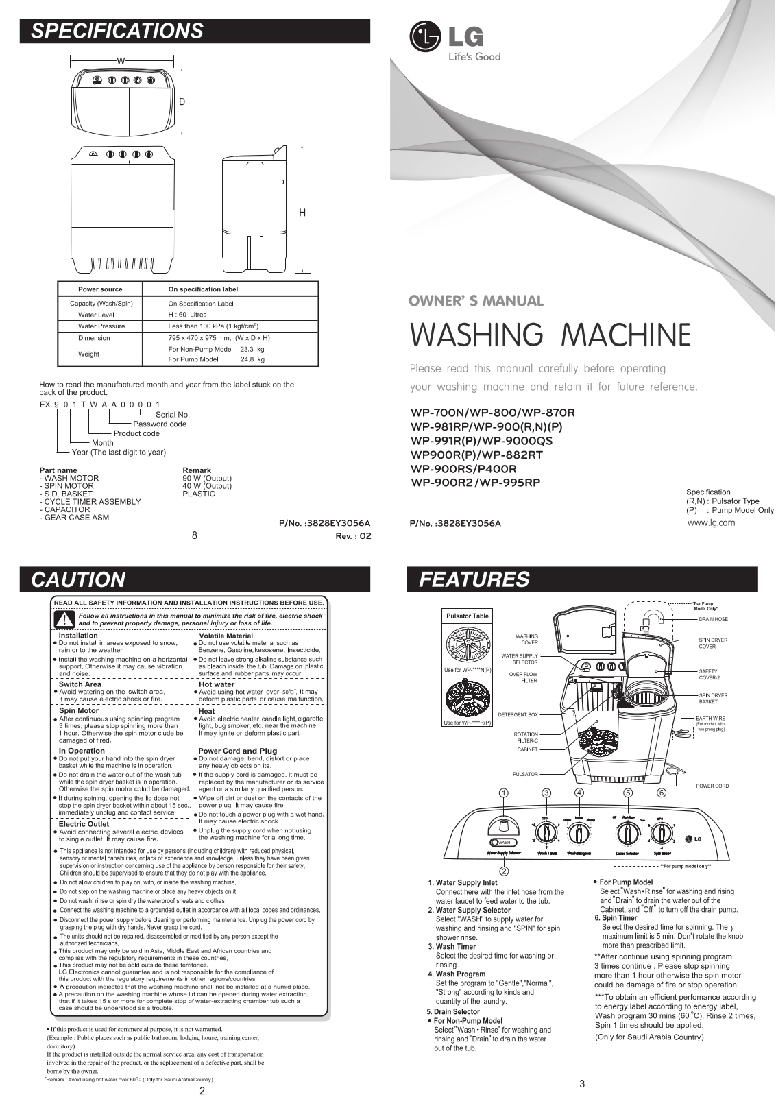 LG WP-800 Owner’s Manual