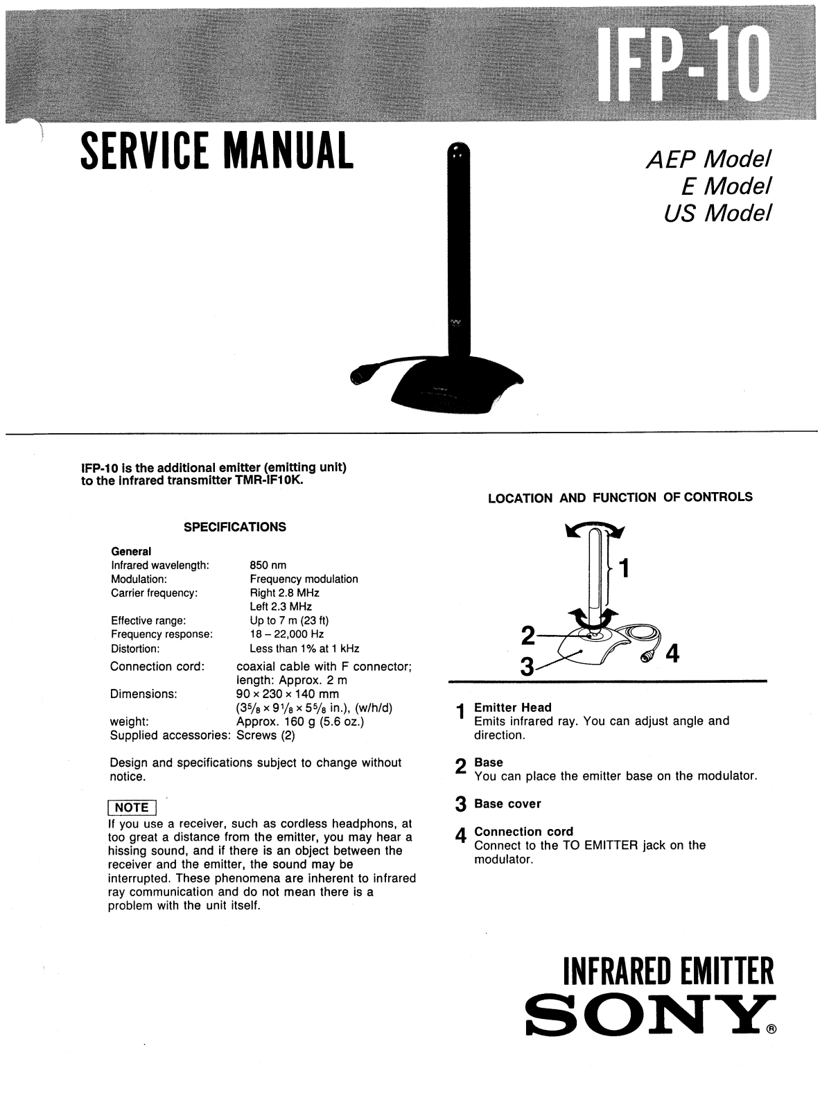 Sony IFP-10 Service manual