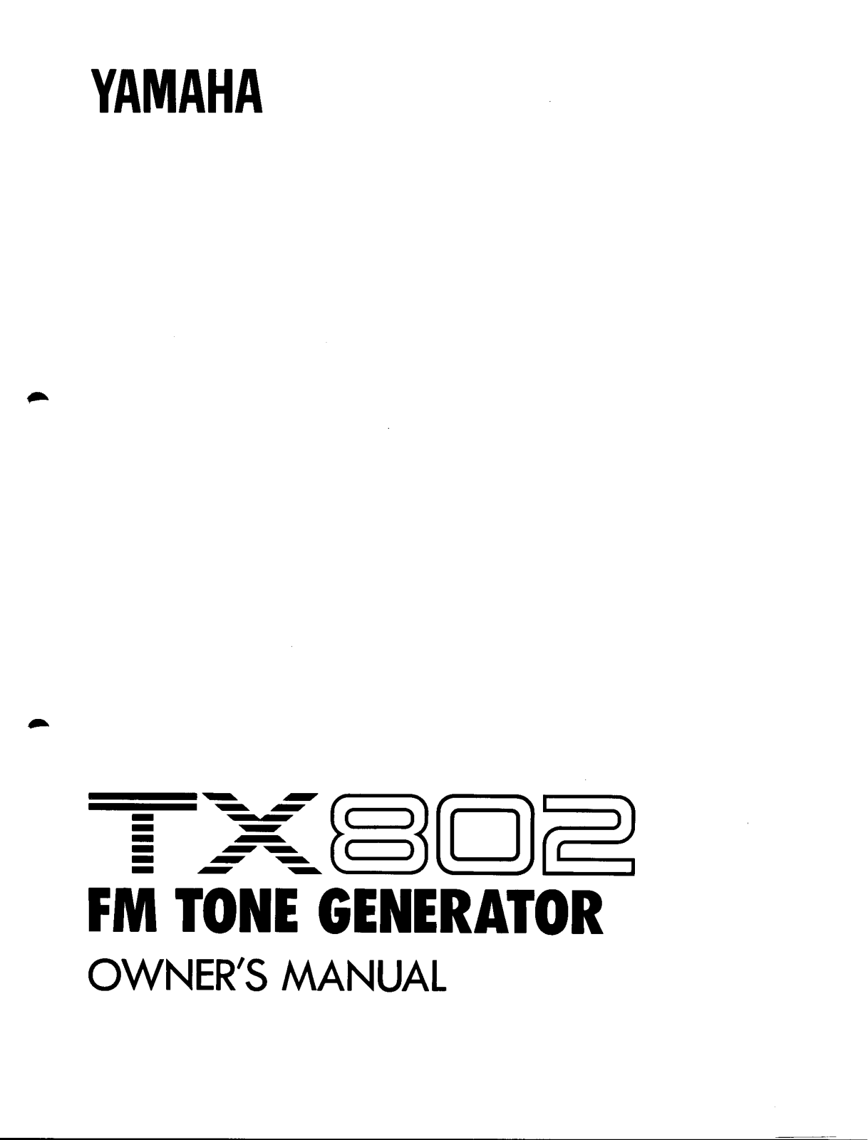 Yamaha TX802E User Manual