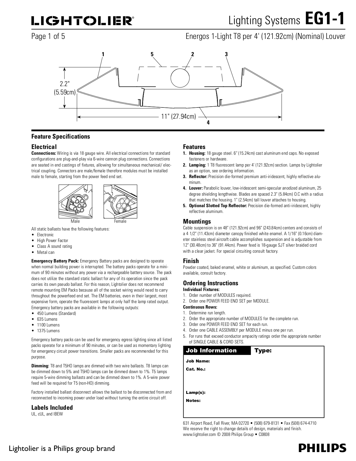 Lightolier EG1-1 User Manual