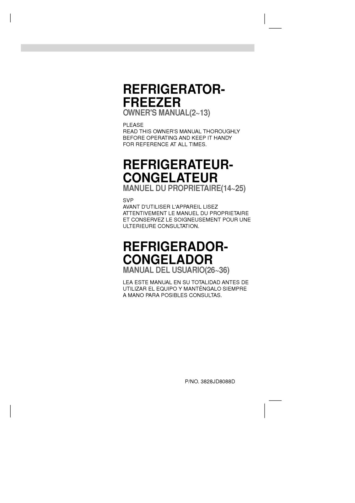 LG ER289GR-V User Manual