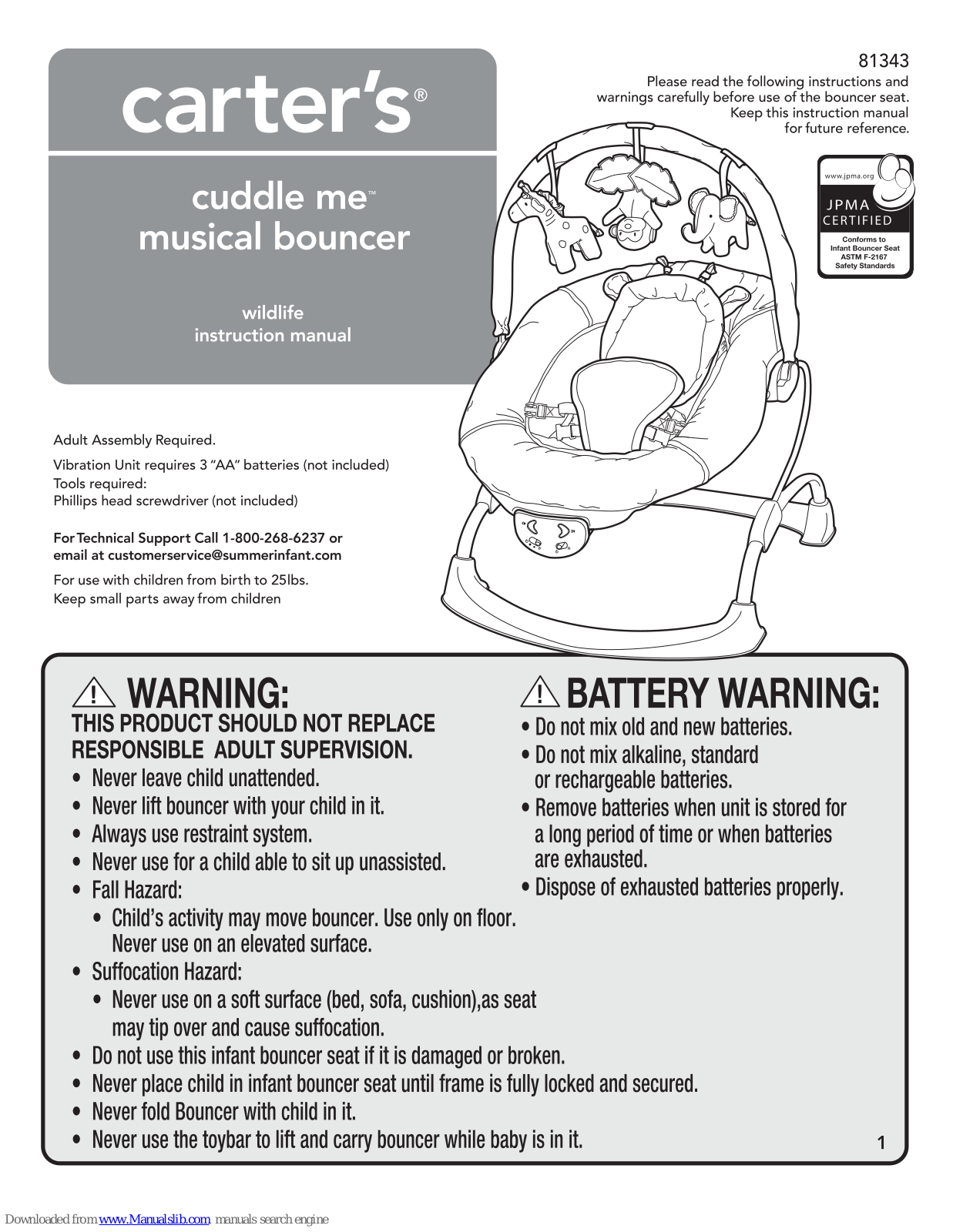 Carter's Cuddle Me Instruction Manual - ManualMachine.com