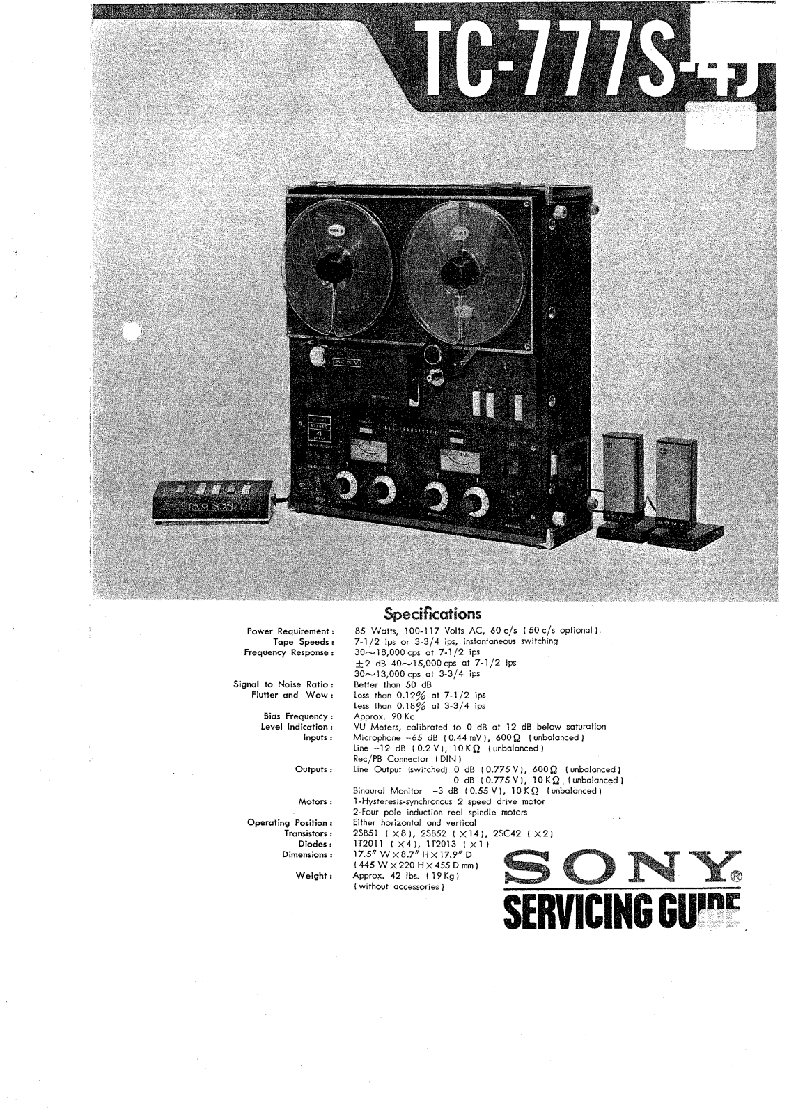 Sony TC-777-S-4-J Service manual