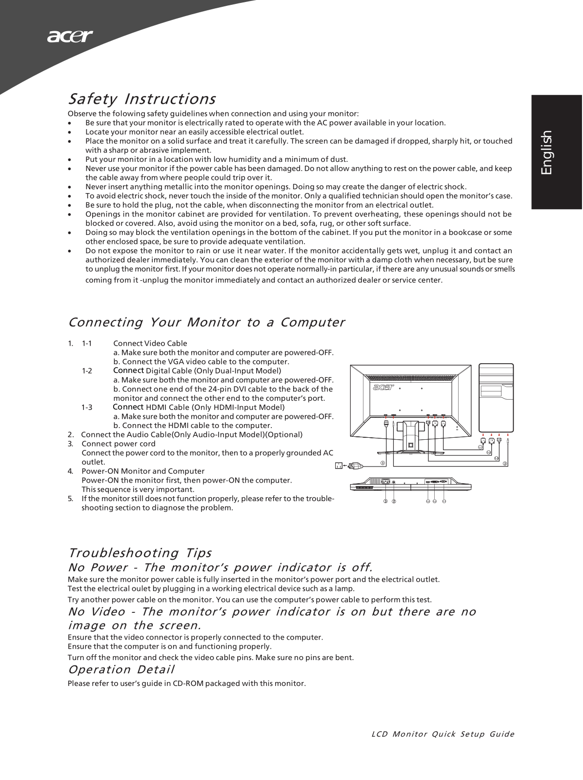 Acer G235HL User Manual